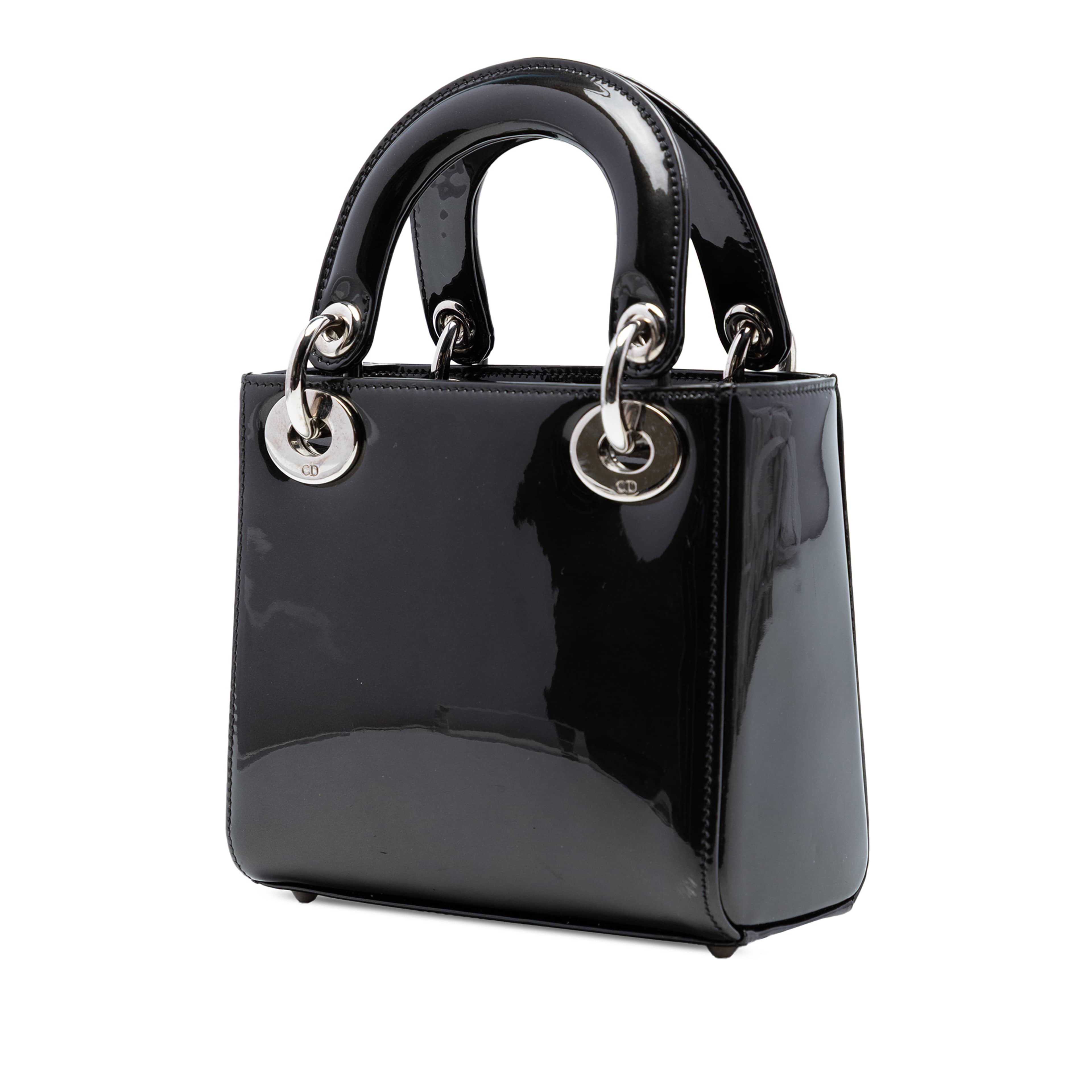 Dior Mini Patent Lady Dior, från Luxclusif, i färgen svart. Klicka för att öppna bilden i stort format