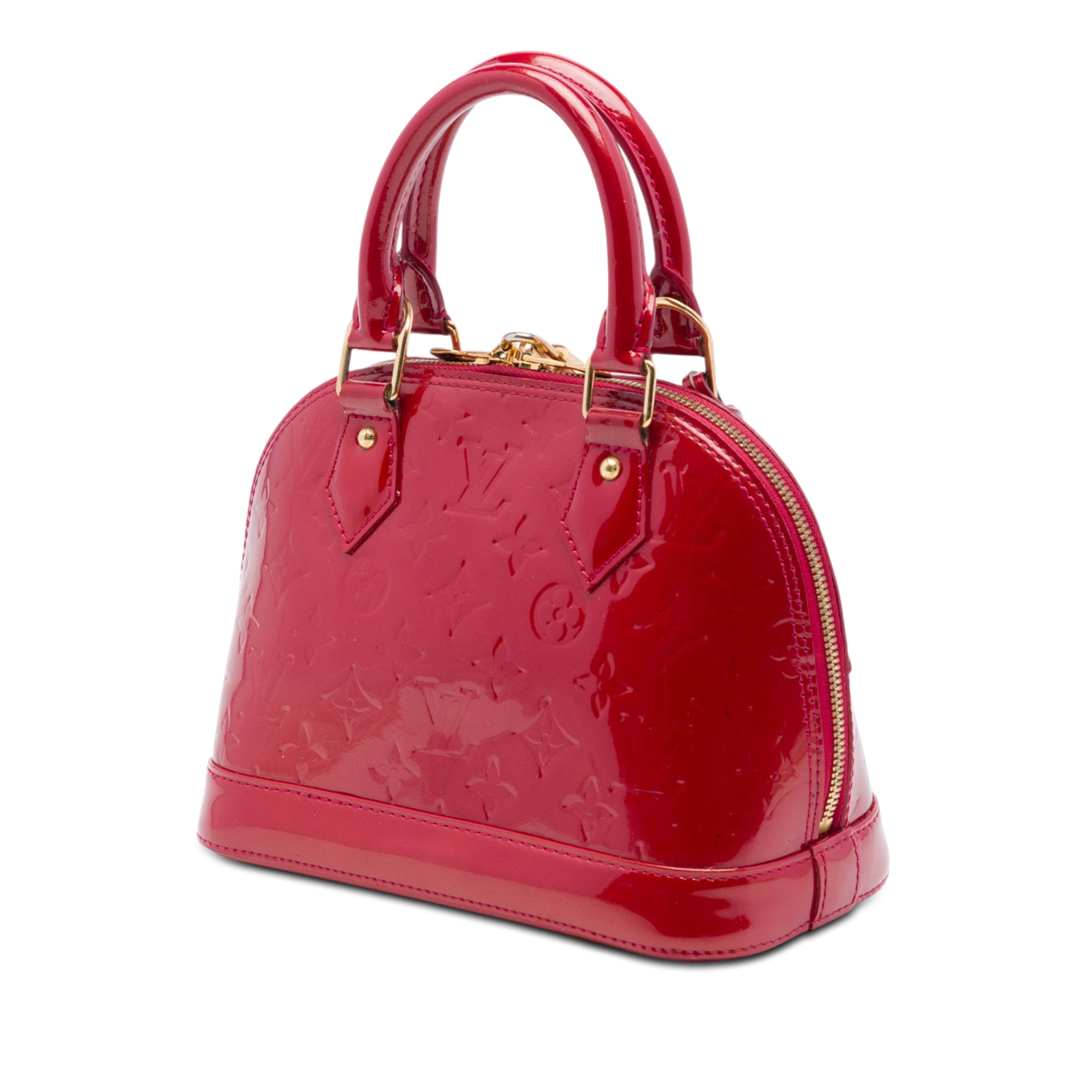 Louis Vuitton Monogram Vernis Alma Bb, från Luxclusif, i färgen röd. Klicka för att öppna bilden i stort format