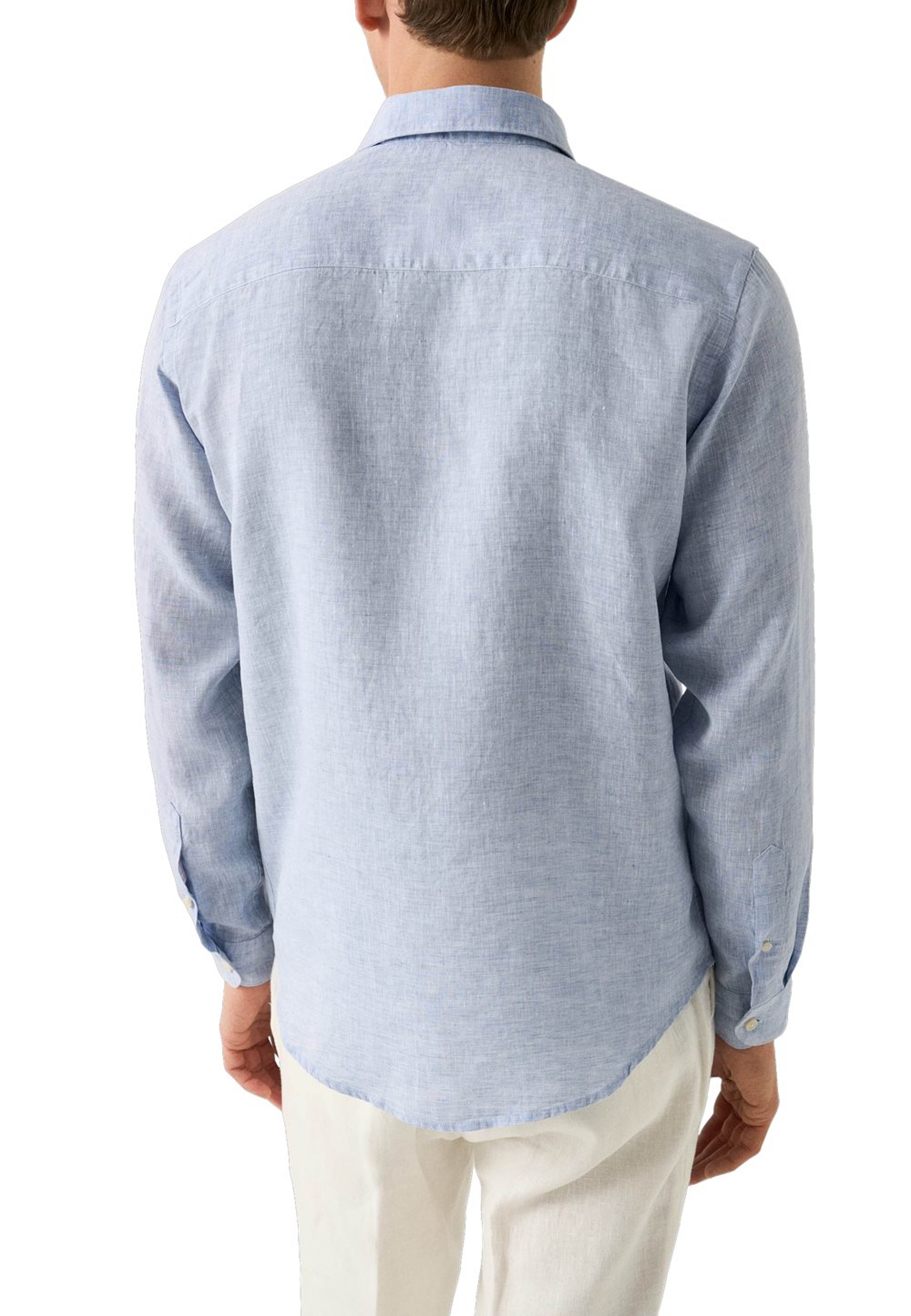 Enfärgad Linneskjorta Casual Fit, från Eton, i färgen light blue. Klicka för att öppna bilden i stort format