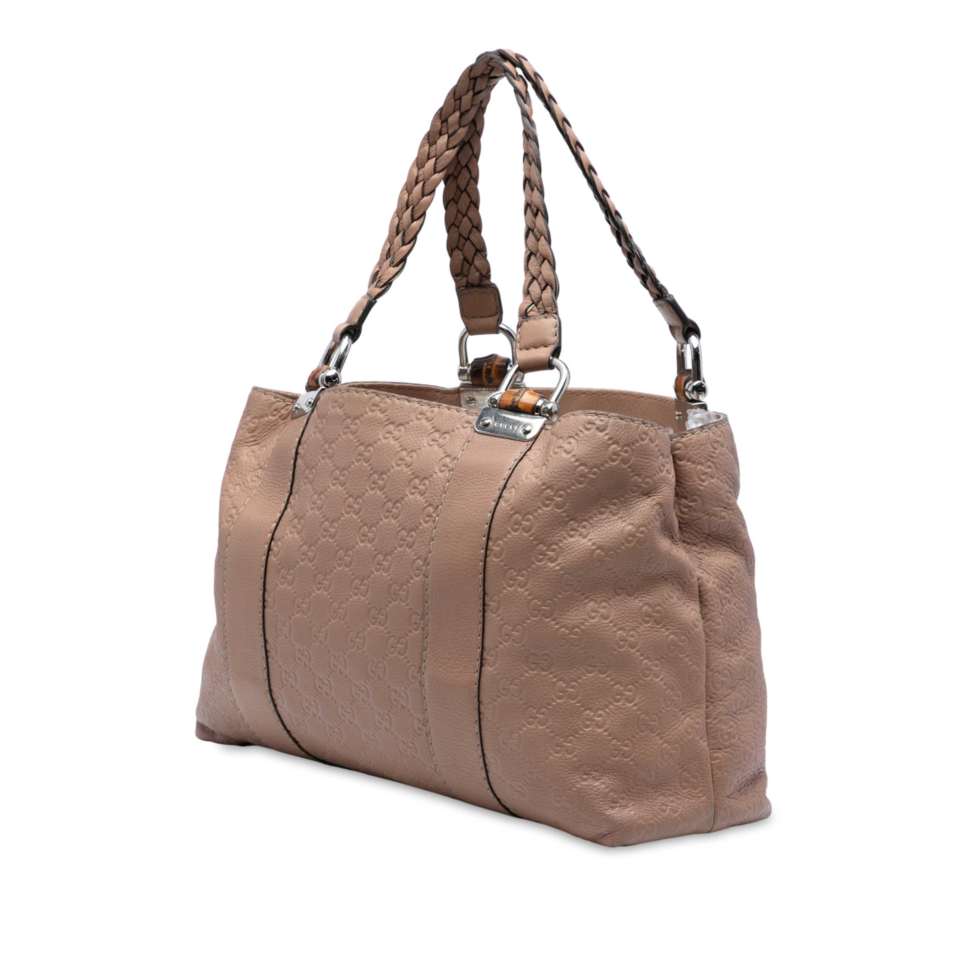 Gucci Medium Guccissima Bamboo Libeccio Tote, från Luxclusif, i färgen brown. Klicka för att öppna bilden i stort format