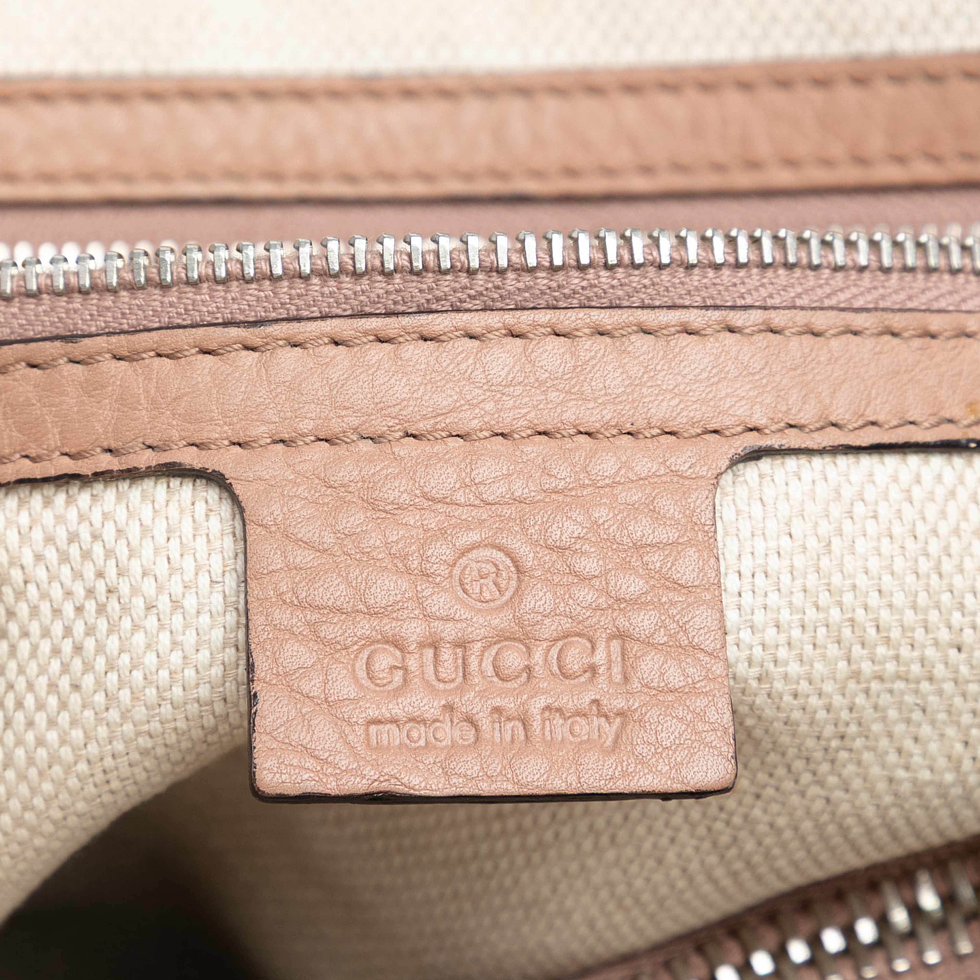 Gucci Medium Guccissima Bamboo Libeccio Tote, från Luxclusif, i färgen brown. Klicka för att öppna bilden i stort format