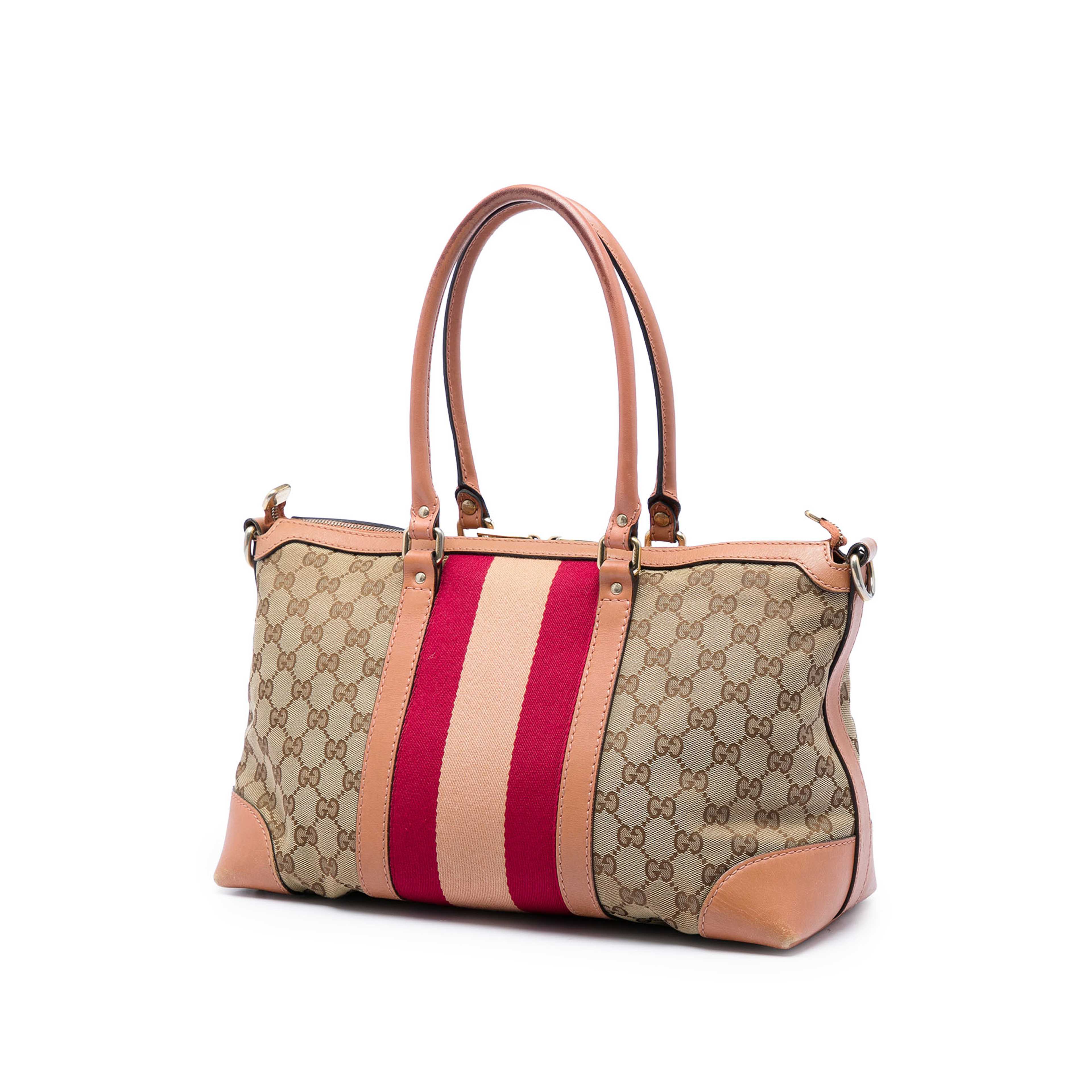 Gucci Gg Canvas Web Satchel, från Luxclusif, i färgen beige. Klicka för att öppna bilden i stort format