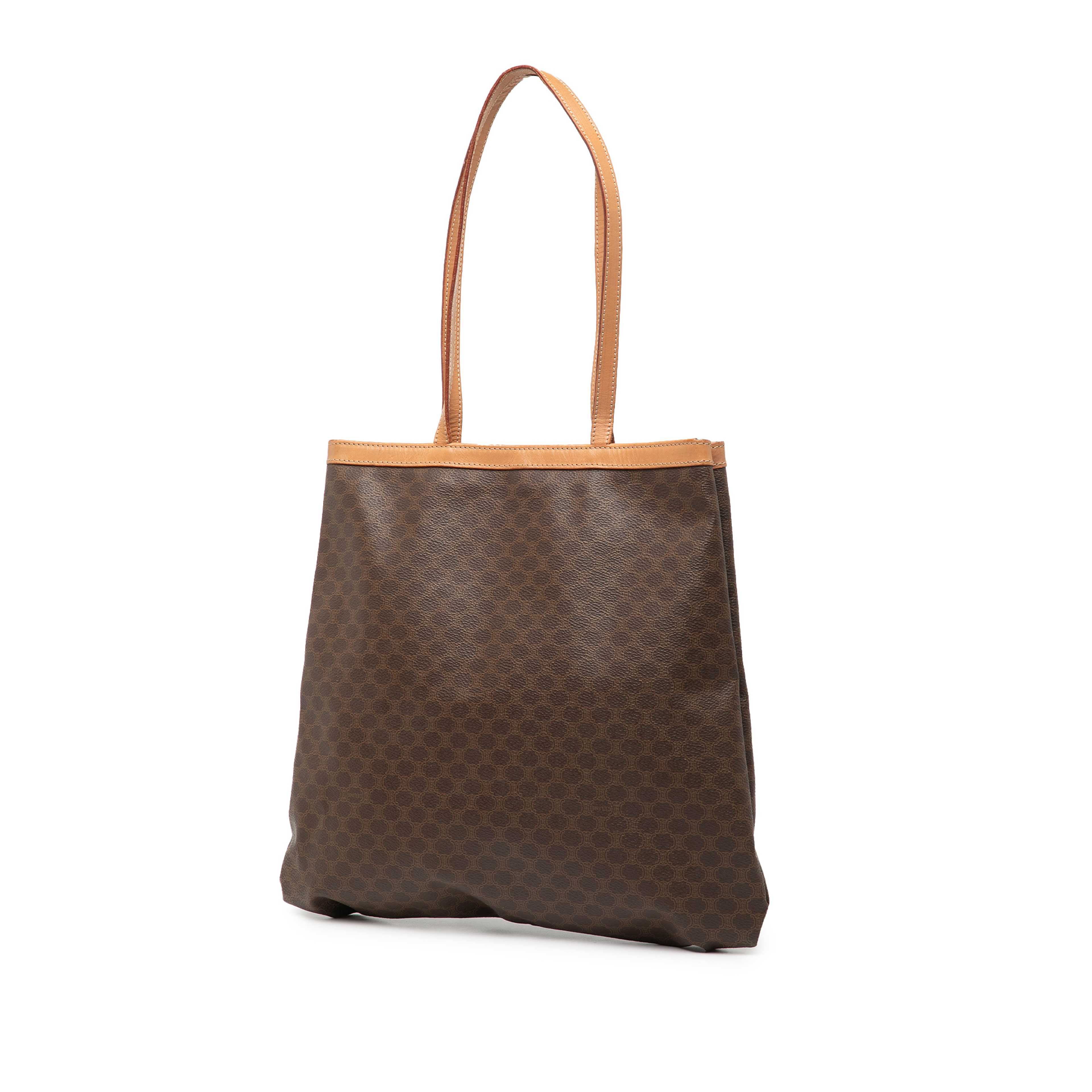 Celine Macadam Coated Canvas Tote, från Luxclusif, i färgen brown. Klicka för att öppna bilden i stort format