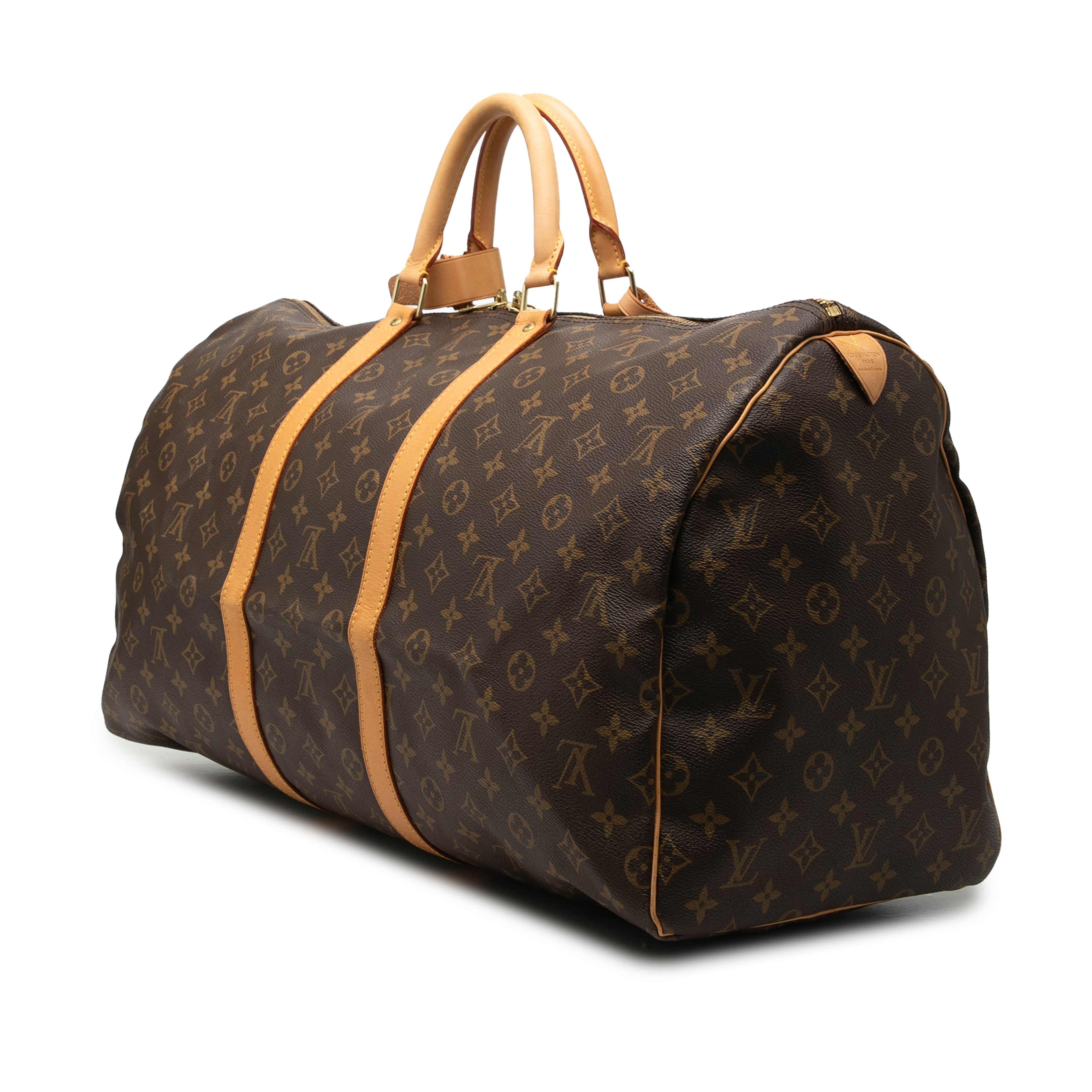 Louis Vuitton Monogram Keepall 55, från Luxclusif, i färgen brown. Klicka för att öppna bilden i stort format