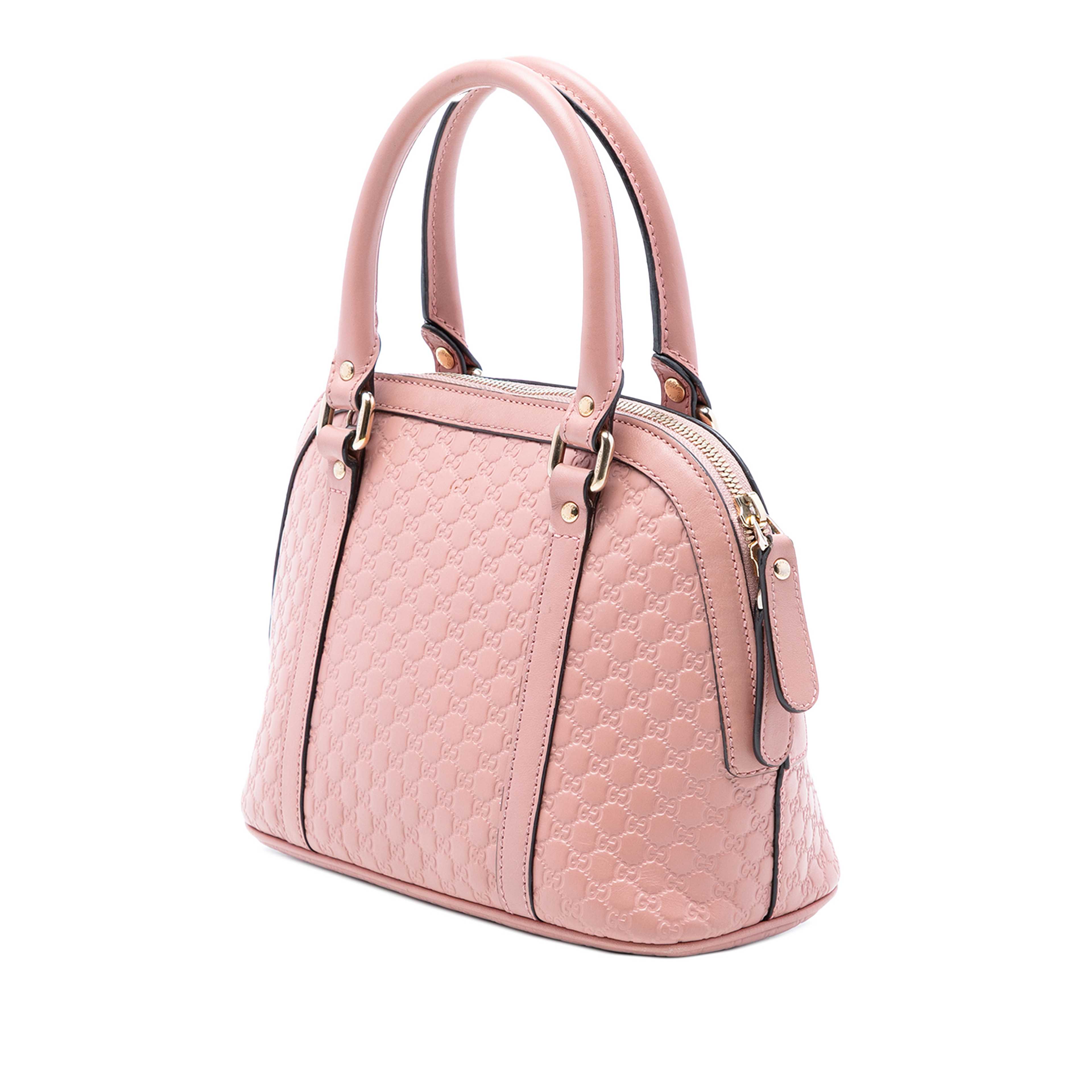 Gucci Mini Microguccissima Dome Satchel, från Luxclusif, i färgen rosa. Klicka för att öppna bilden i stort format