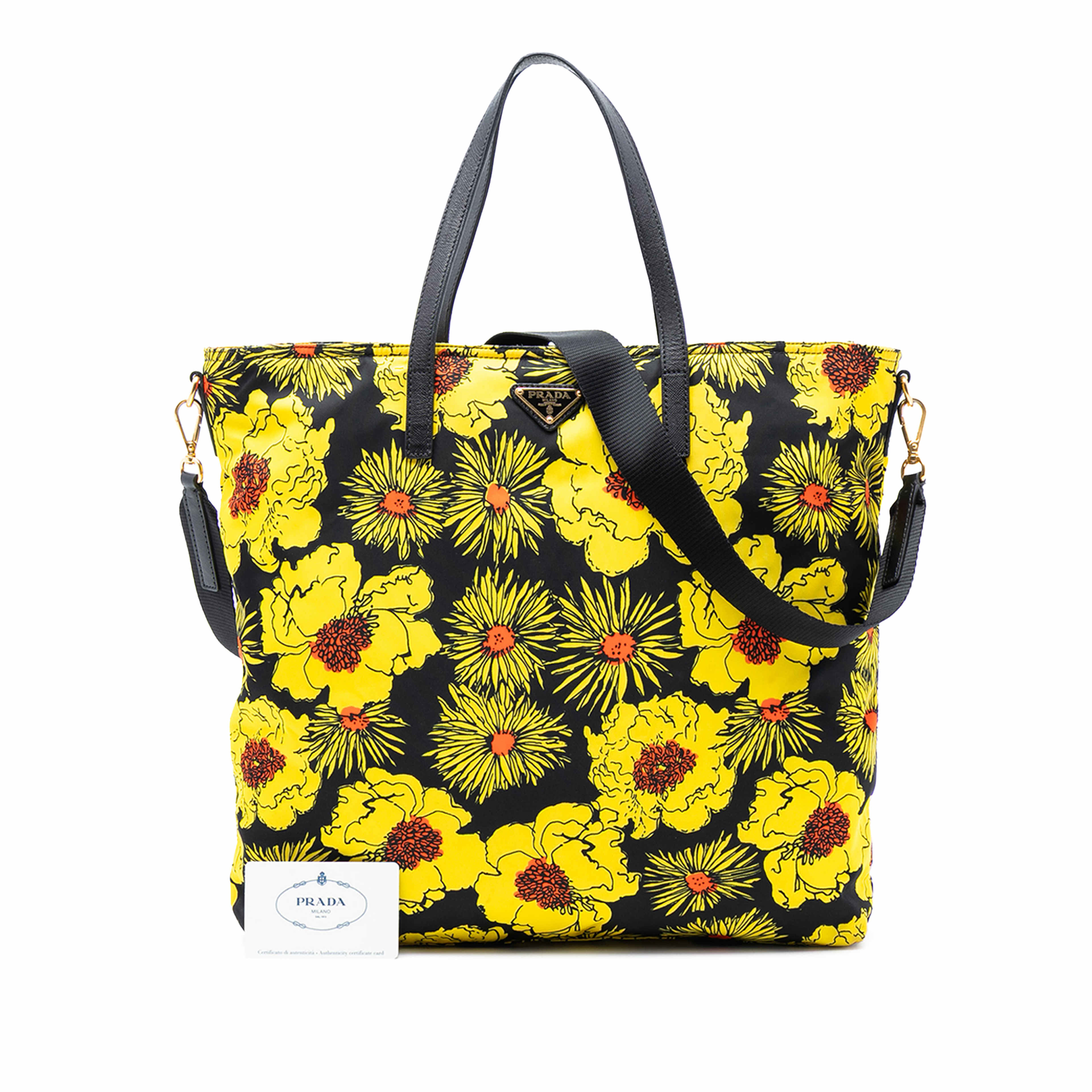 Prada Tessuto Stampato Satchel, från Luxclusif, i färgen svart. Klicka för att öppna bilden i stort format