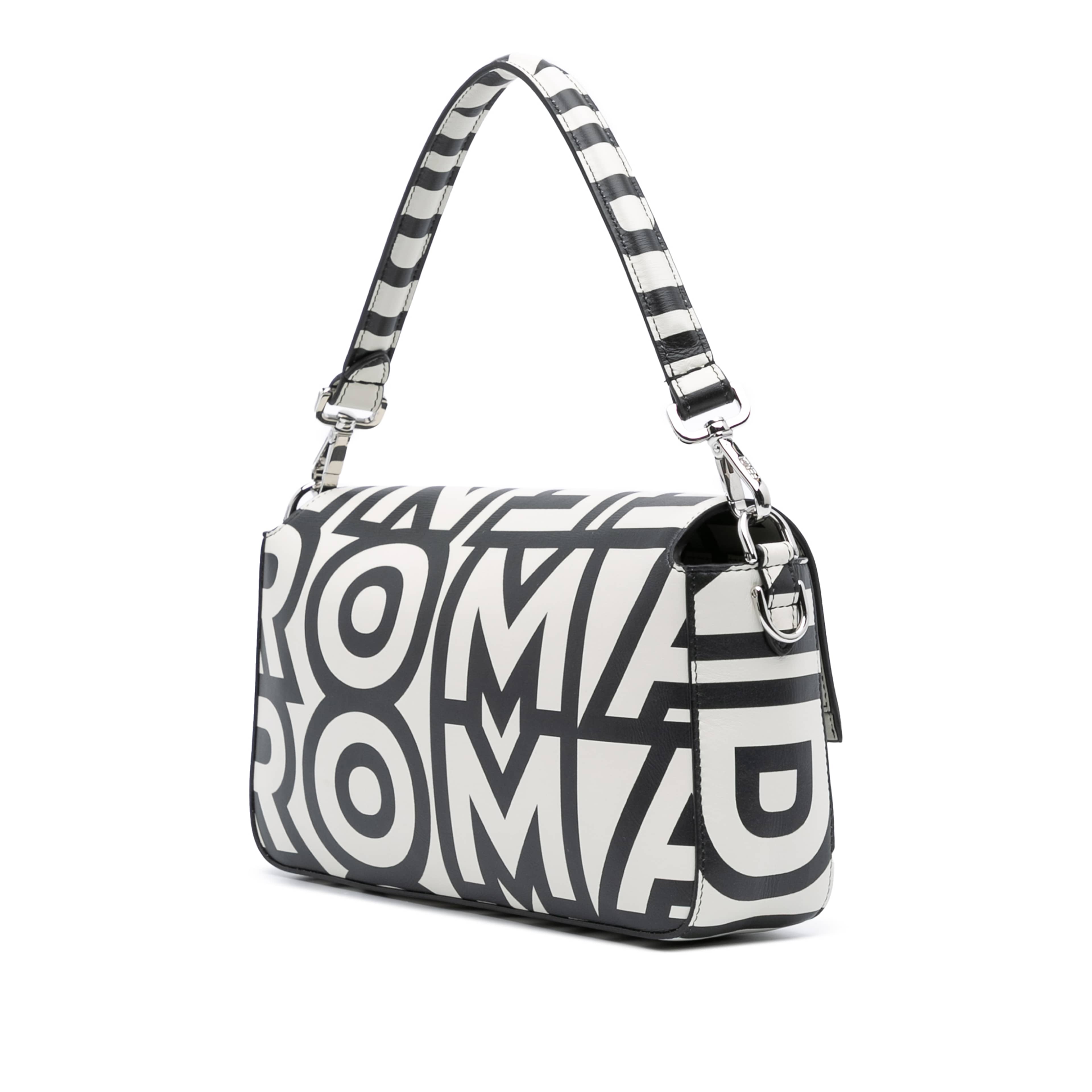 Fendi Marc Jacobs Nappa Vitello King Logo Print Baguette Satchel, från Luxclusif, i färgen white.