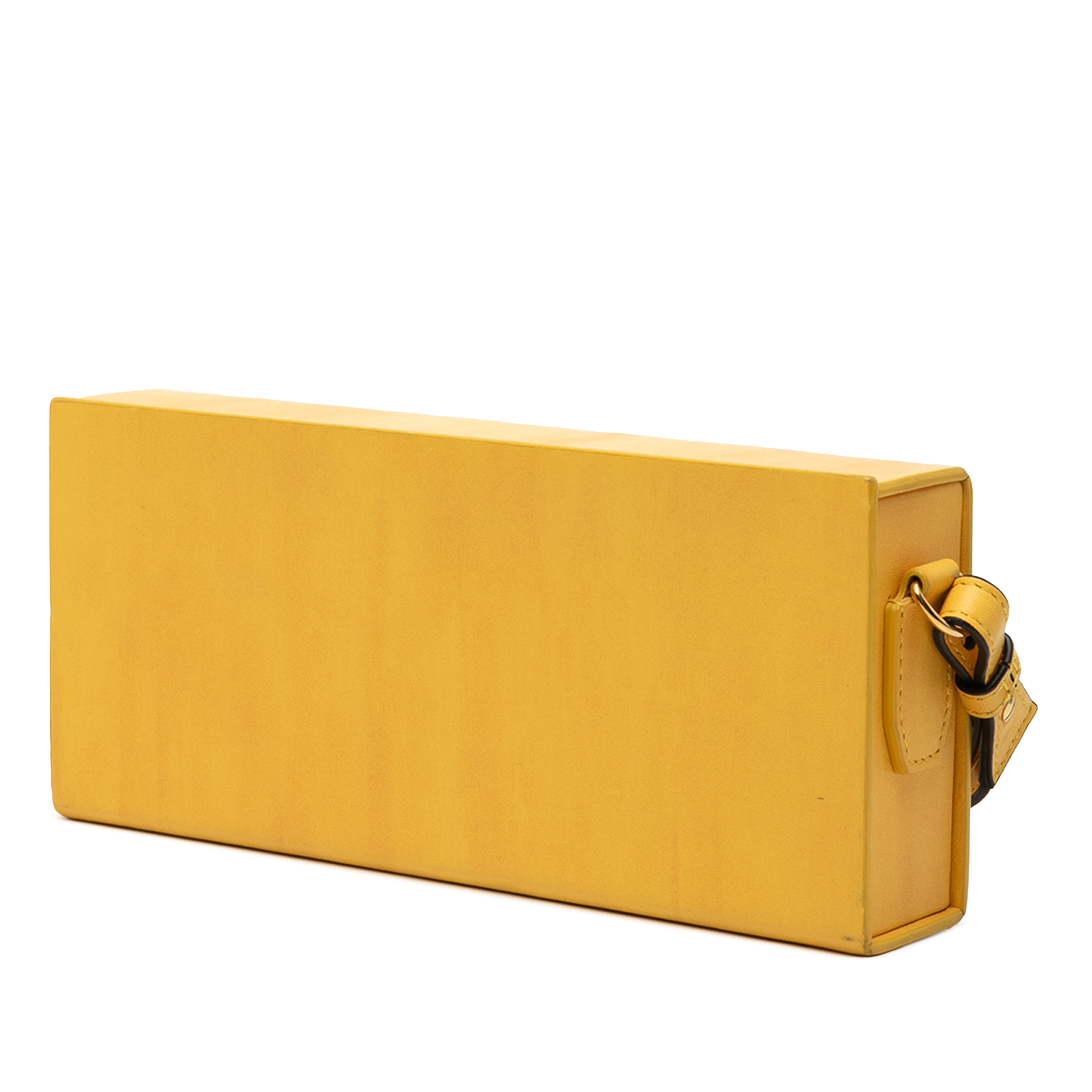 Fendi Leather Horizontal Box Crossbody, från Luxclusif, i färgen gul. Klicka för att öppna bilden i stort format