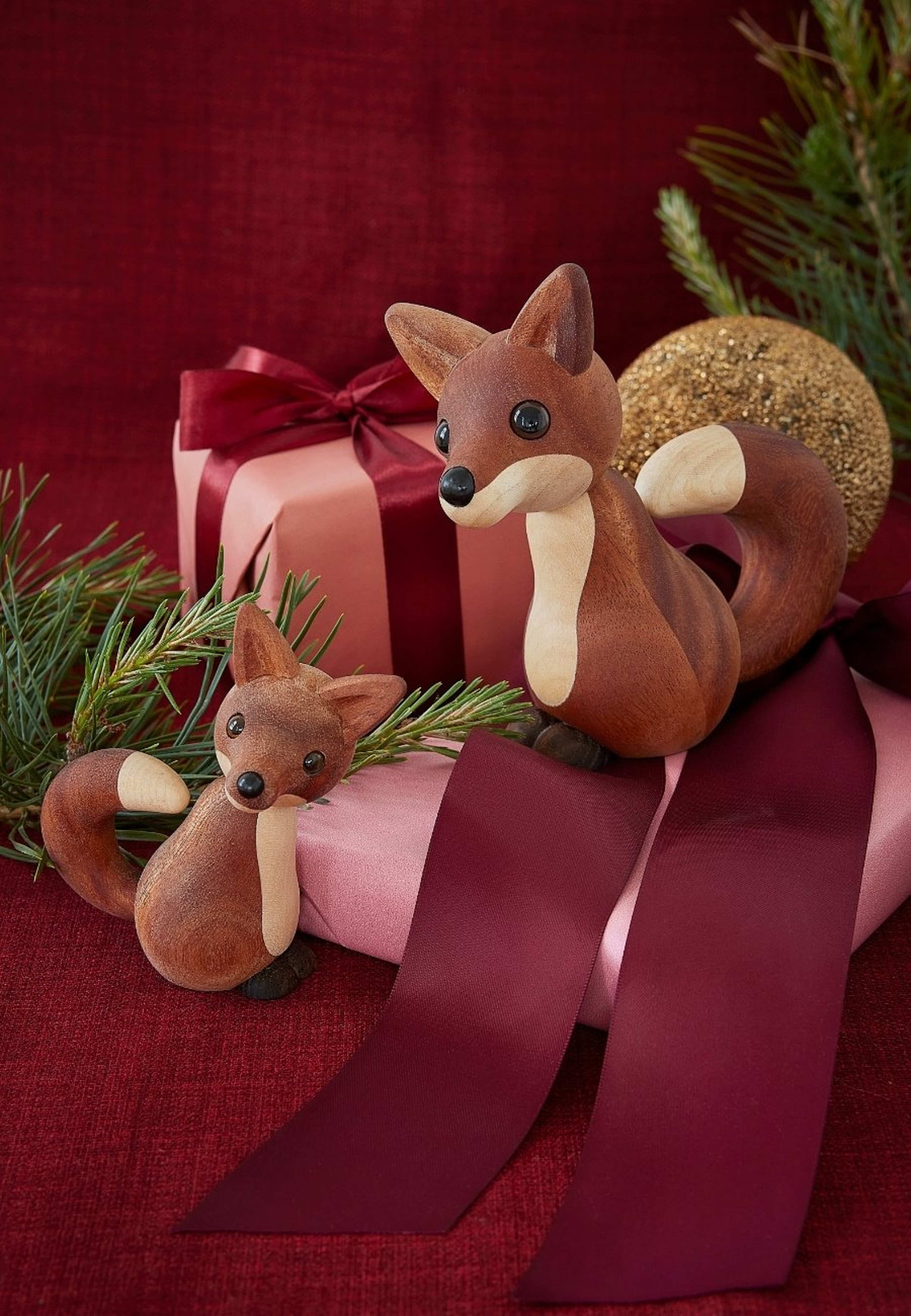 Foxy Räv Trädekoration 12 Cm Mahogny