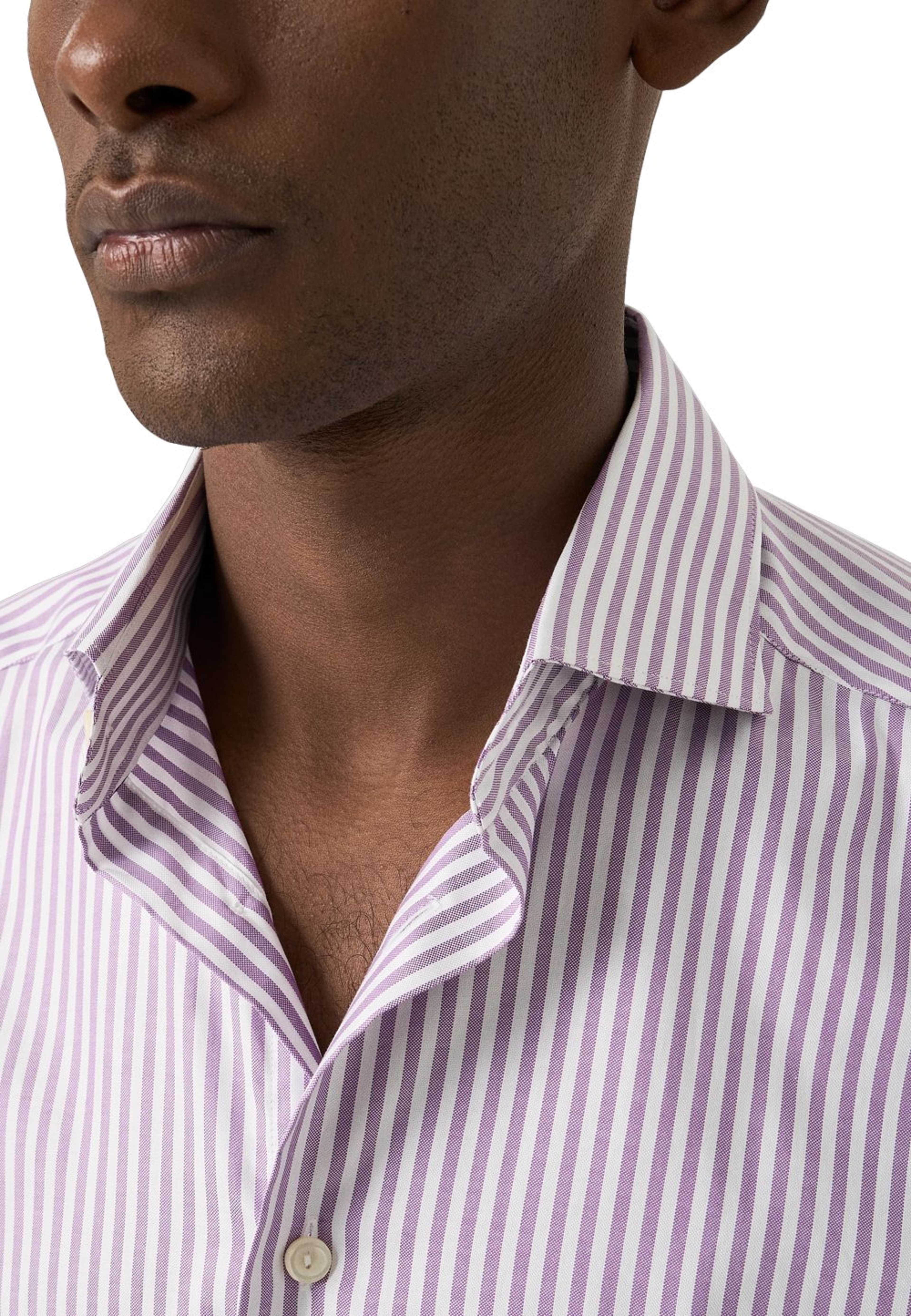 Randig Signature Oxford-skjorta Contemporary Fit, från Eton, i färgen light purple. Klicka för att öppna bilden i stort format