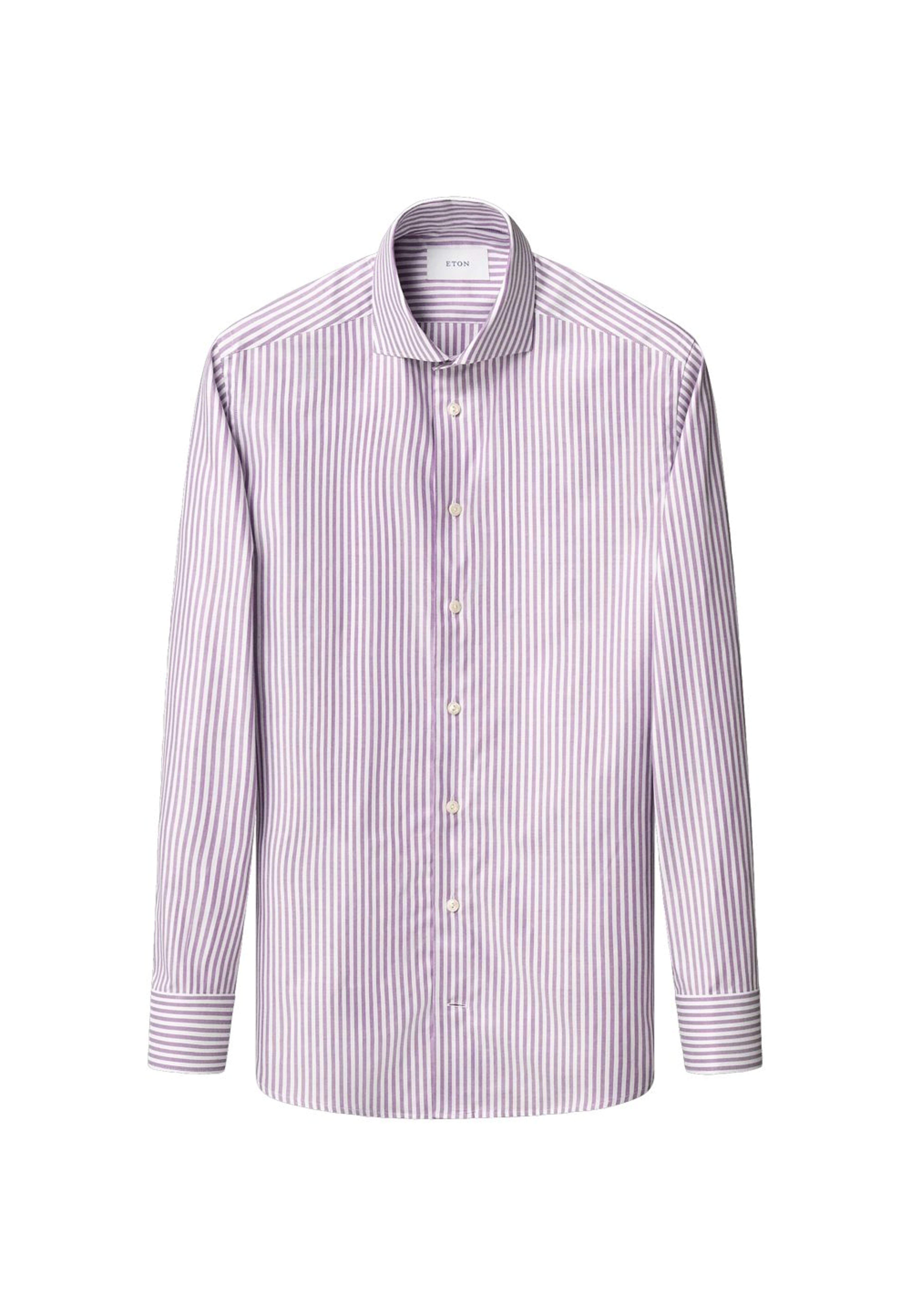 Randig Signature Oxford-skjorta Contemporary Fit, från Eton, i färgen light purple. Klicka för att öppna bilden i stort format