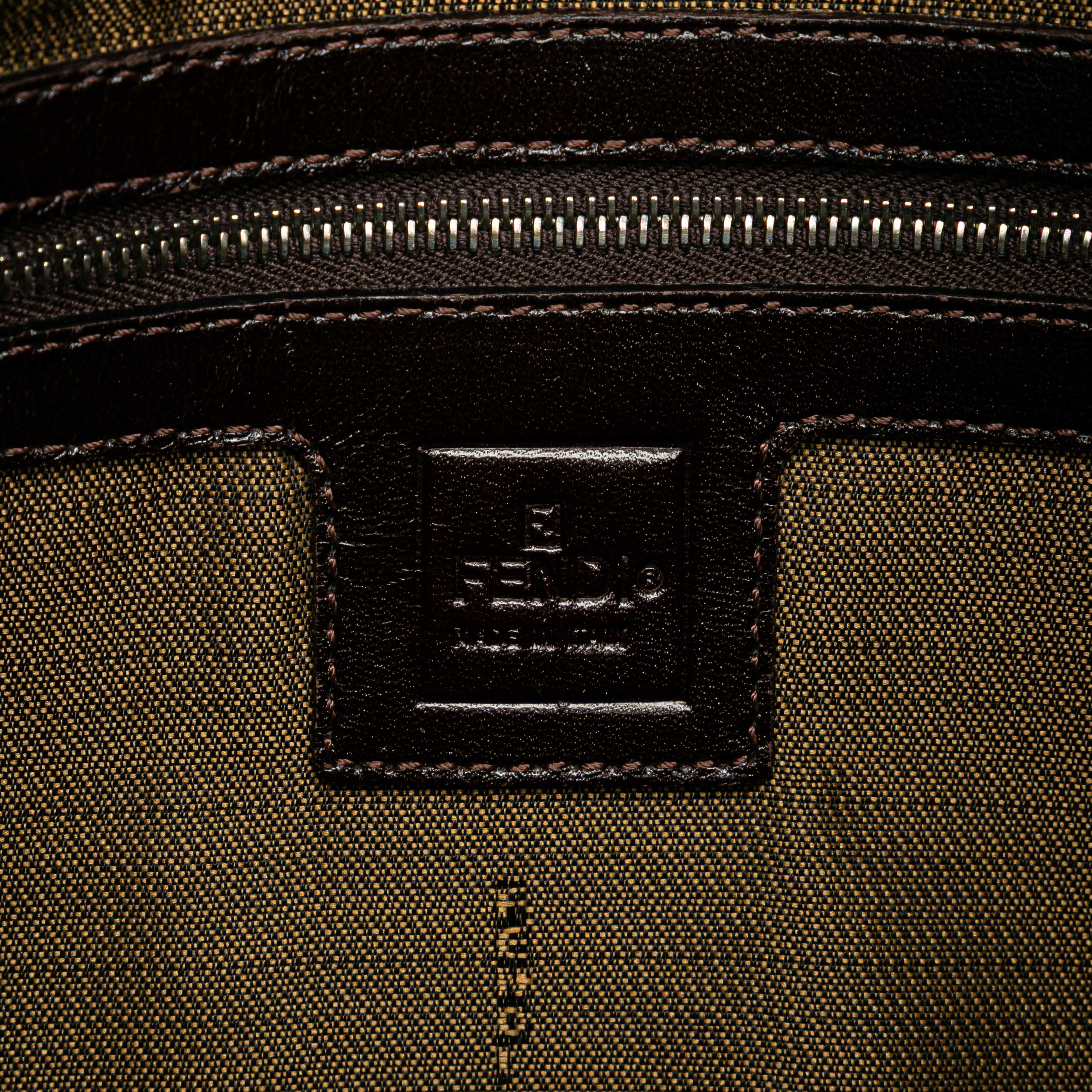 Fendi Zucca Canvas Double Flap Shoulder Bag