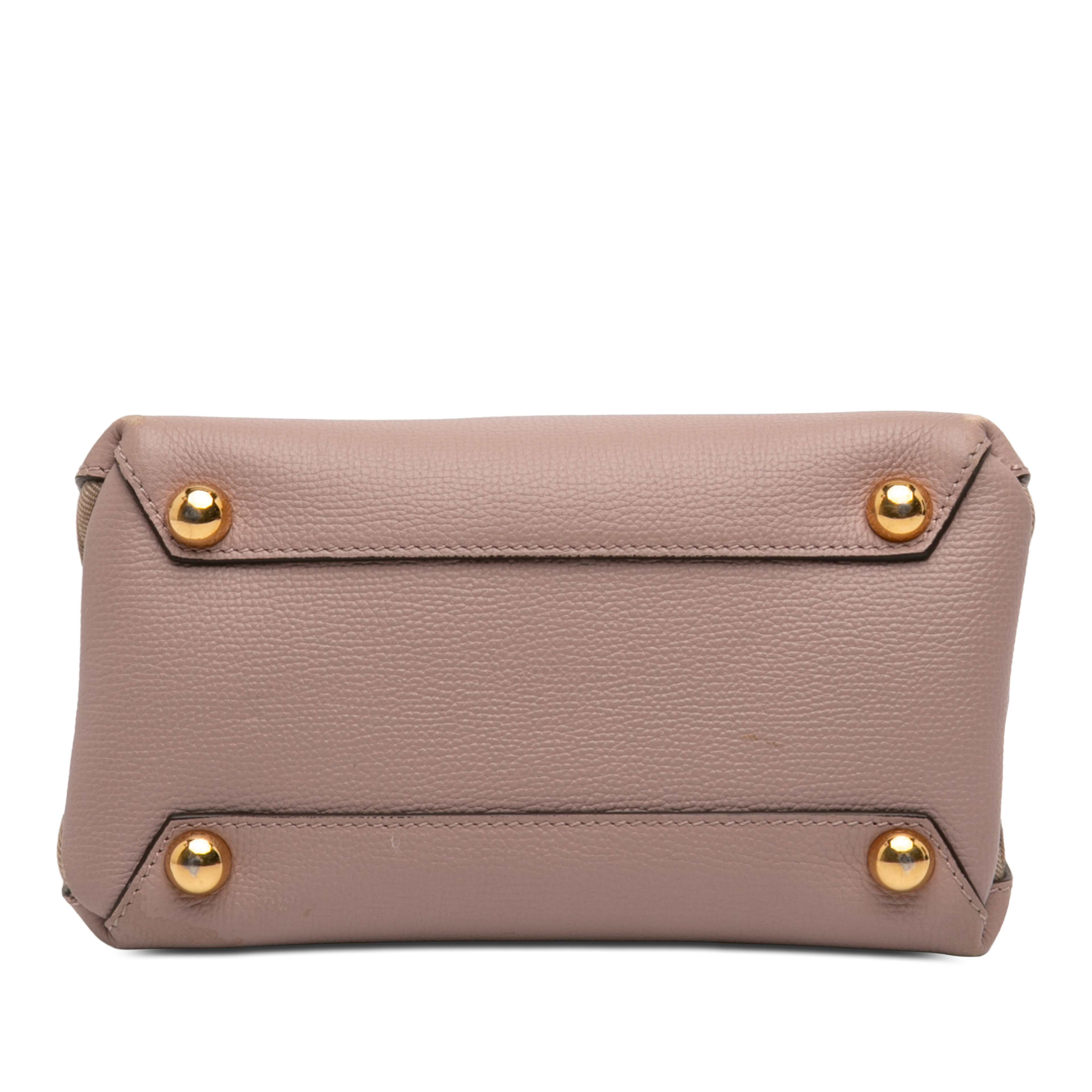 Burberry Small Leather And House Check Banner Satchel, från Luxclusif, i färgen pink. Klicka för att öppna bilden i stort format