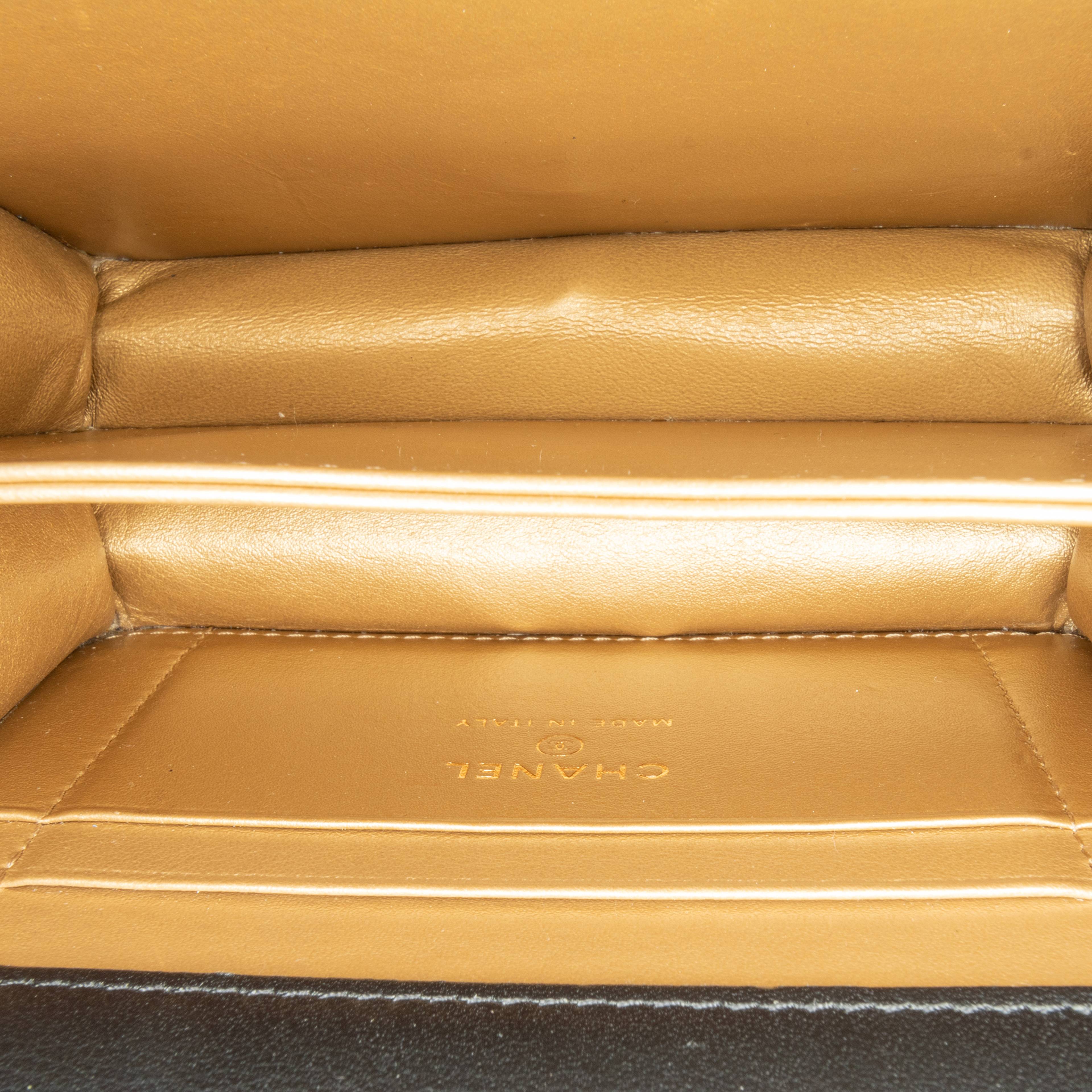 Chanel Quilted Calfskin Strass Card Holder On Chain