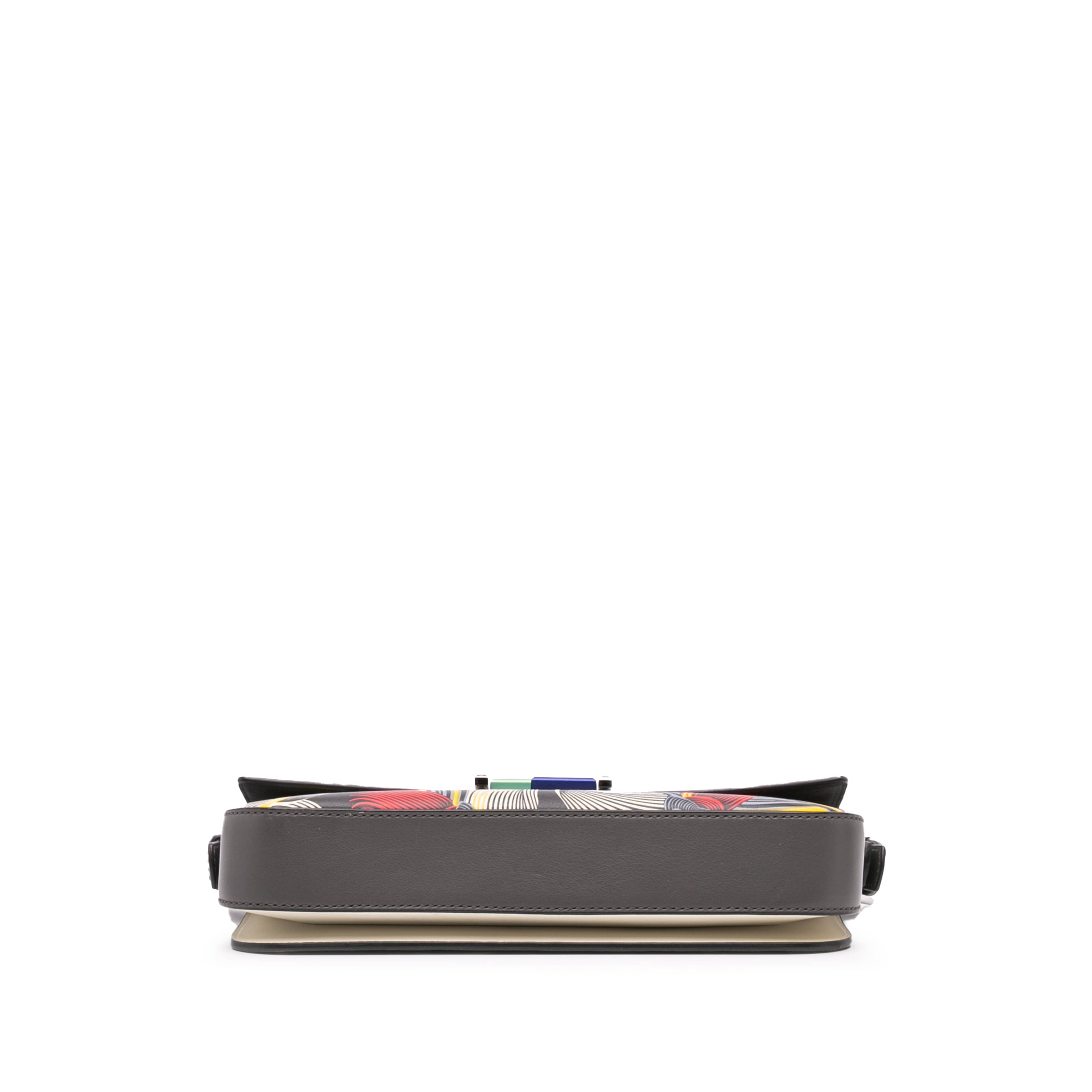 Fendi Leather Orchid Print 3baguette Shoulder Bag