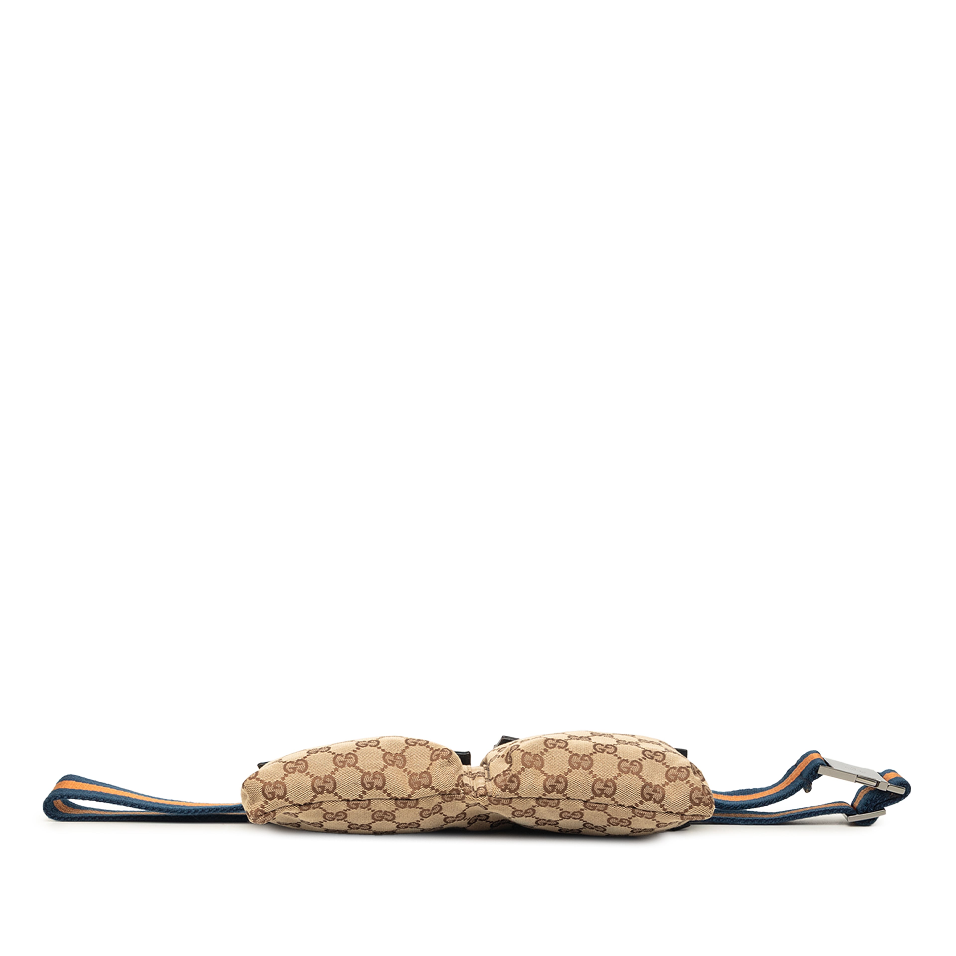 Gucci Gg Canvas Web Double Pocket Belt Bag, från Luxclusif, i färgen beige. Klicka för att öppna bilden i stort format