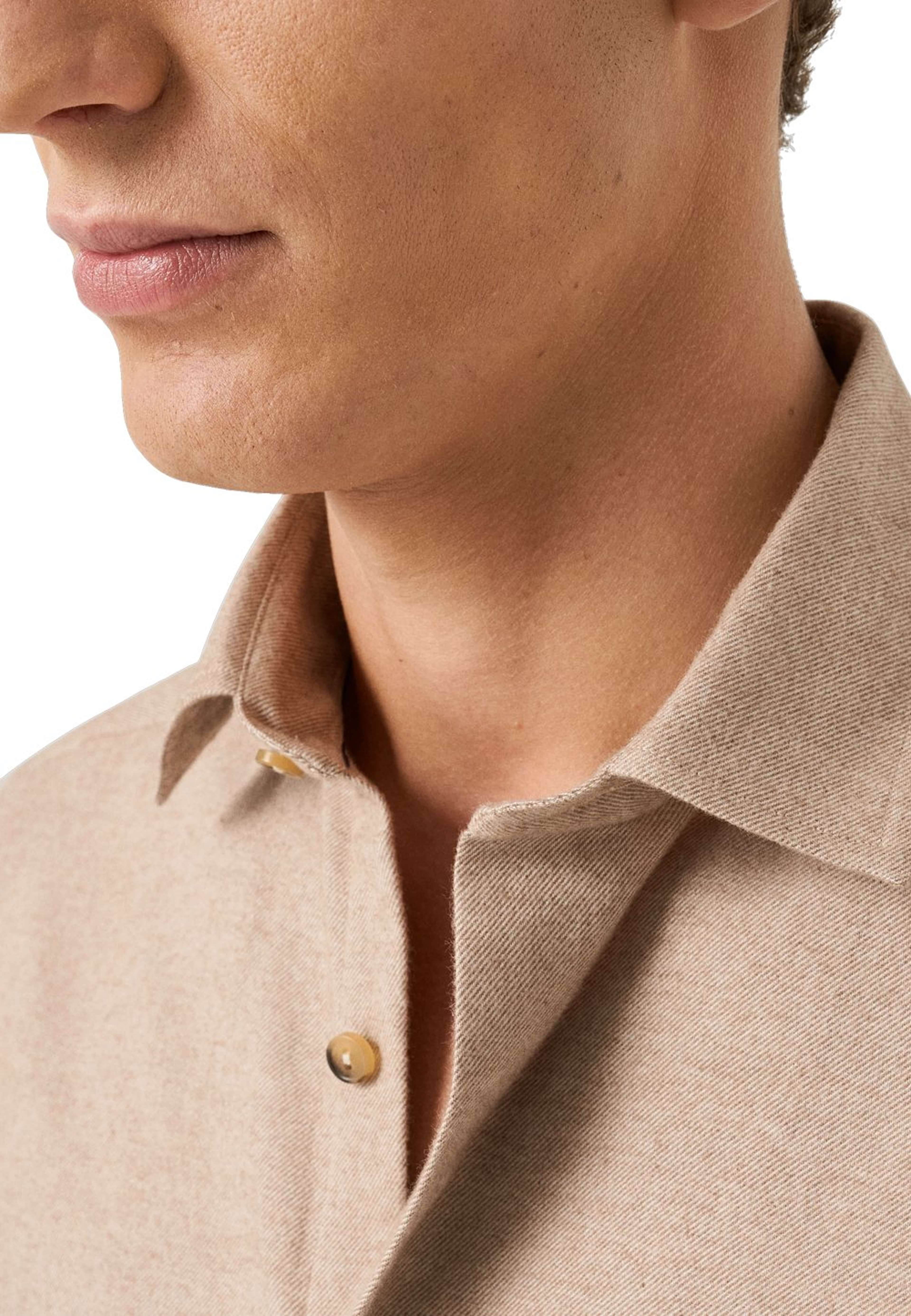 Flanellskjorta Casual Fit, från Eton, i färgen beige. Klicka för att öppna bilden i stort format