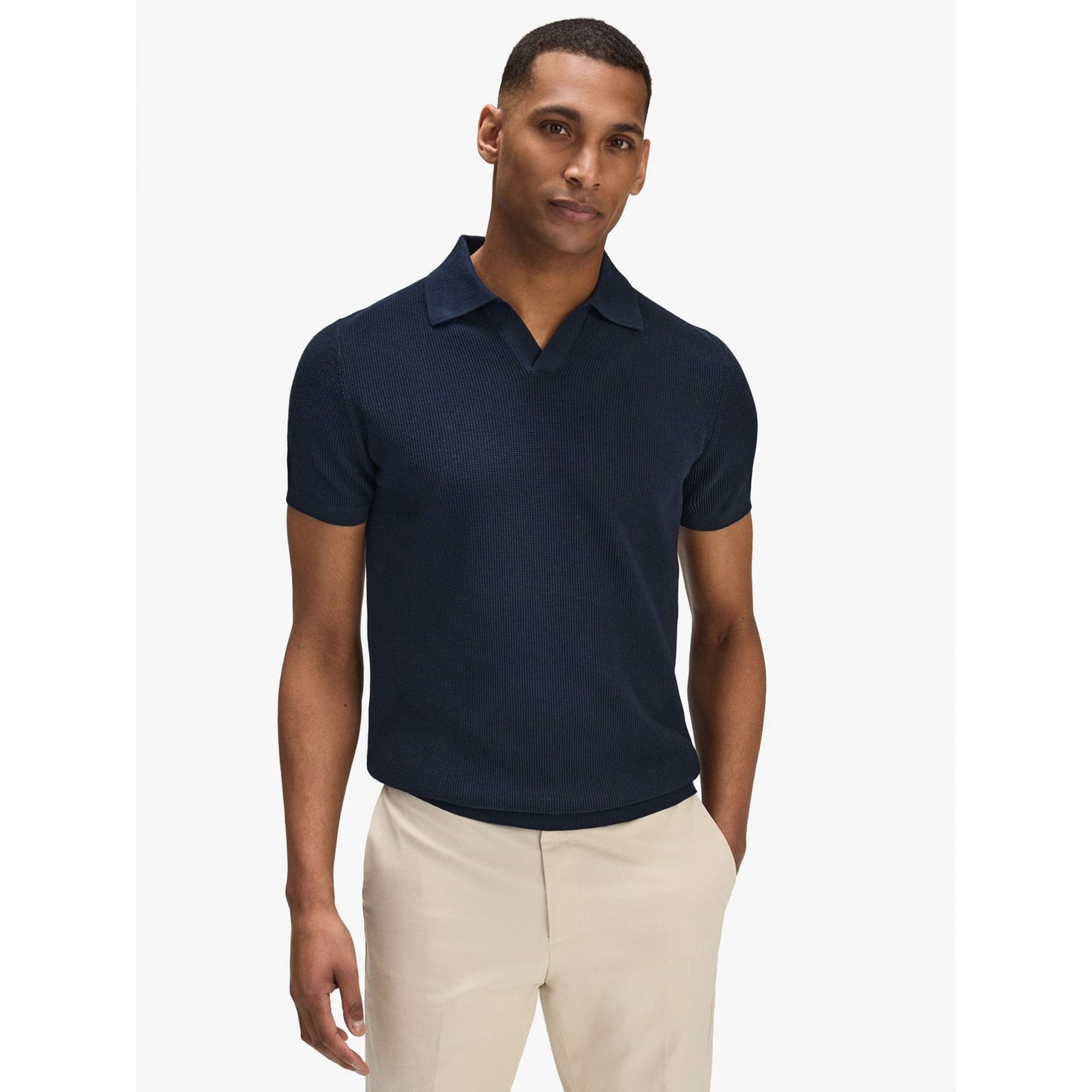 Cotton Texture Knitted Ss Polo Sweater (pascal)