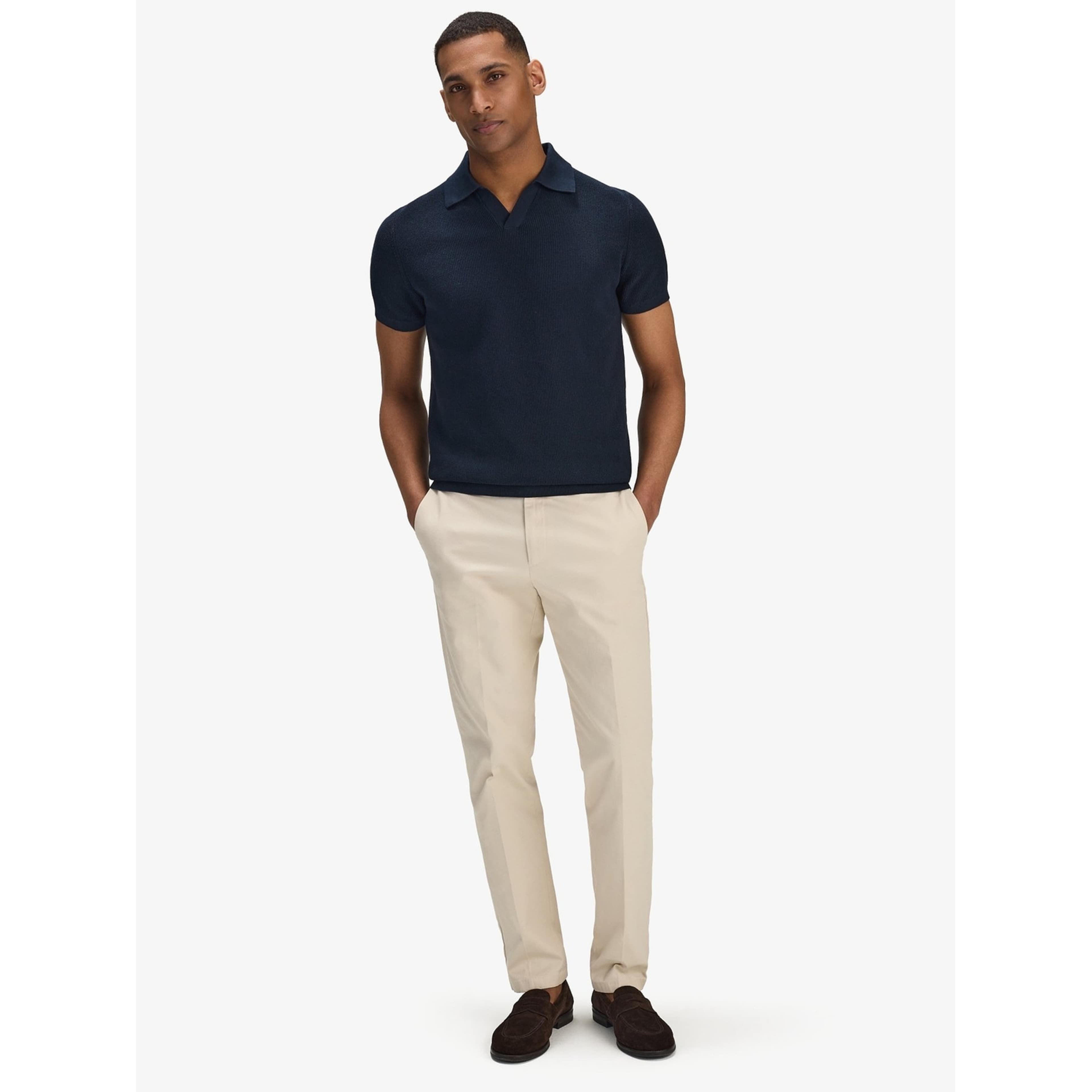 Cotton Texture Knitted Ss Polo Sweater (pascal)