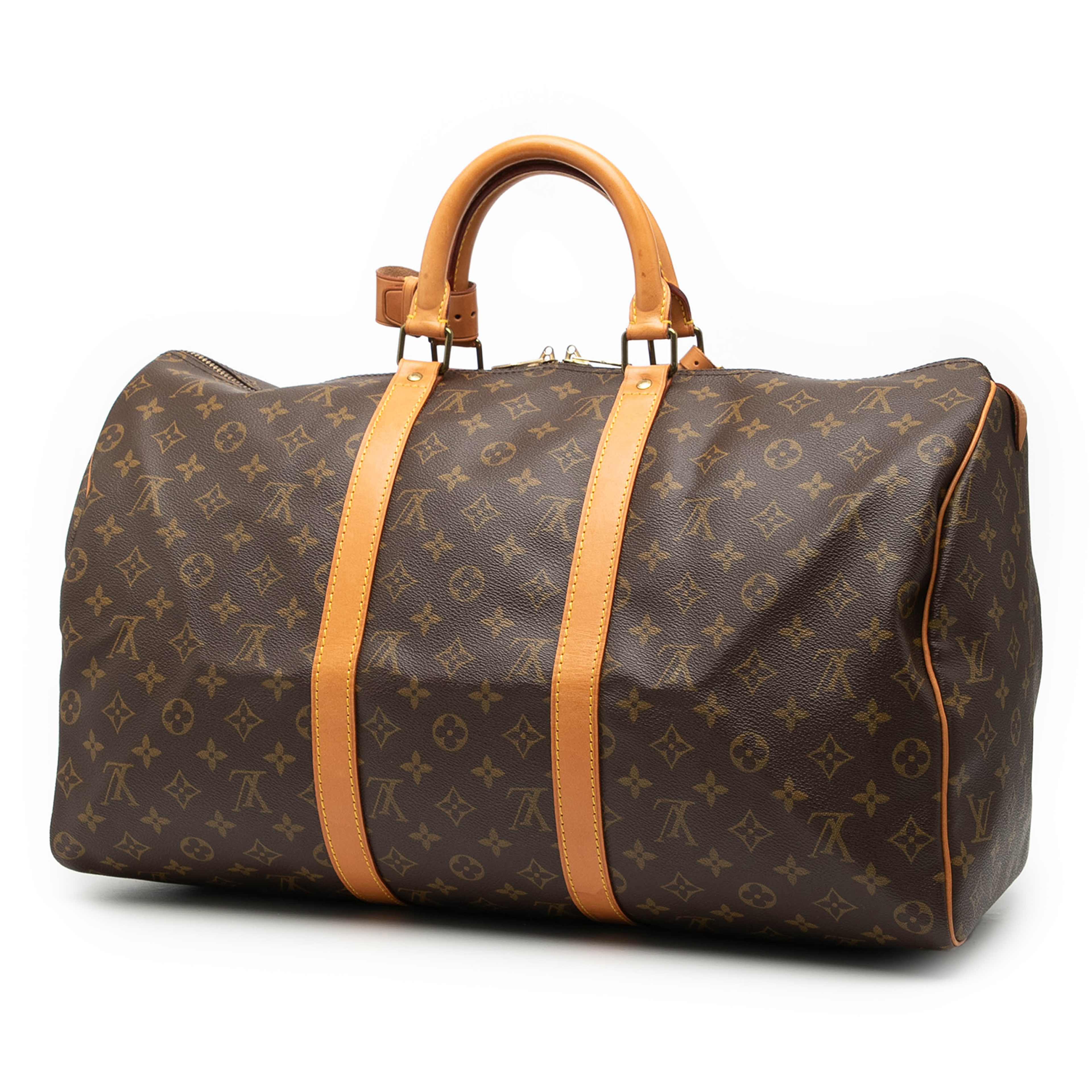 Louis Vuitton Monogram Keepall 50, från Luxclusif, i färgen brown. Klicka för att öppna bilden i stort format