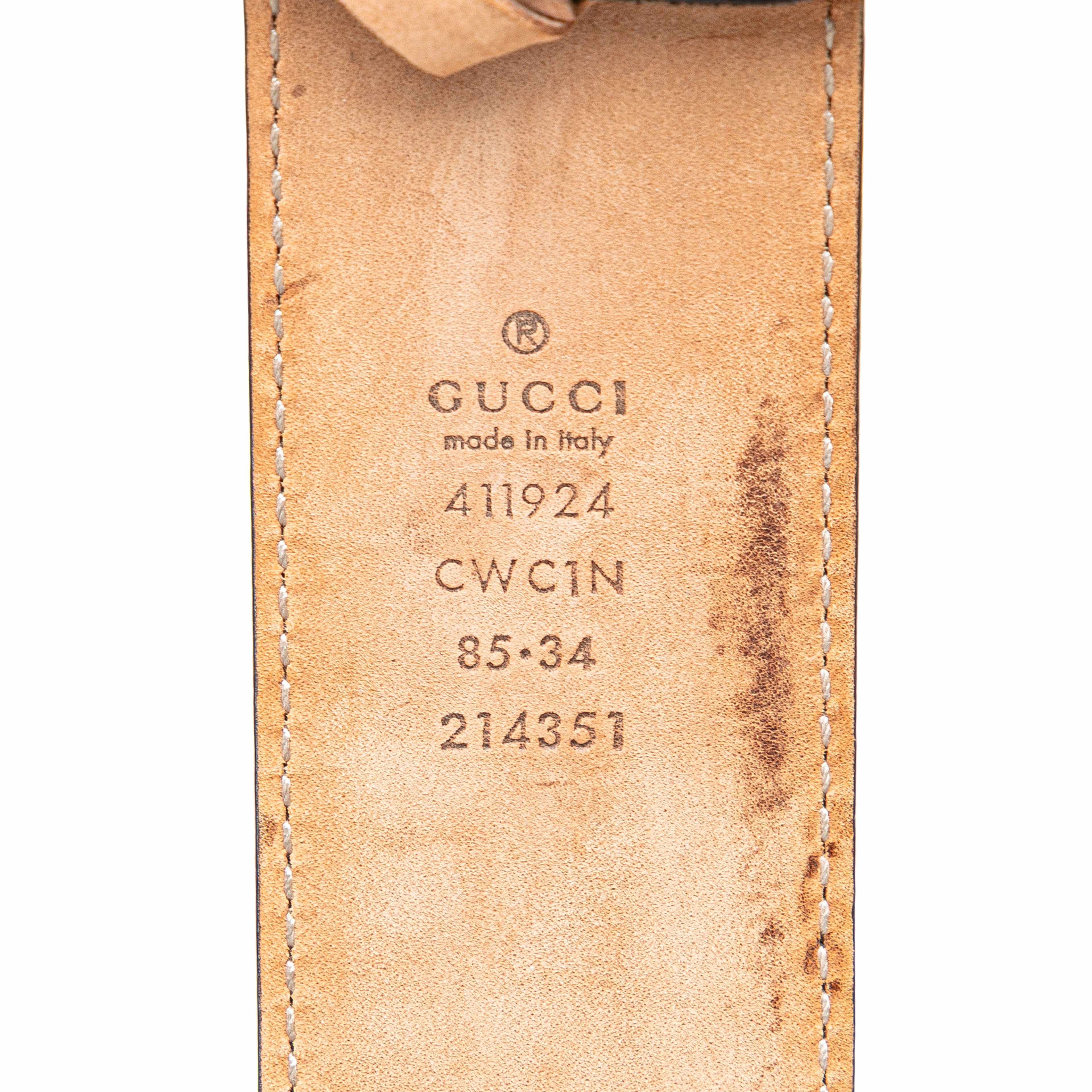 Gucci Guccissima Interlocking G Belt, från Luxclusif, i färgen dark brown. Klicka för att öppna bilden i stort format