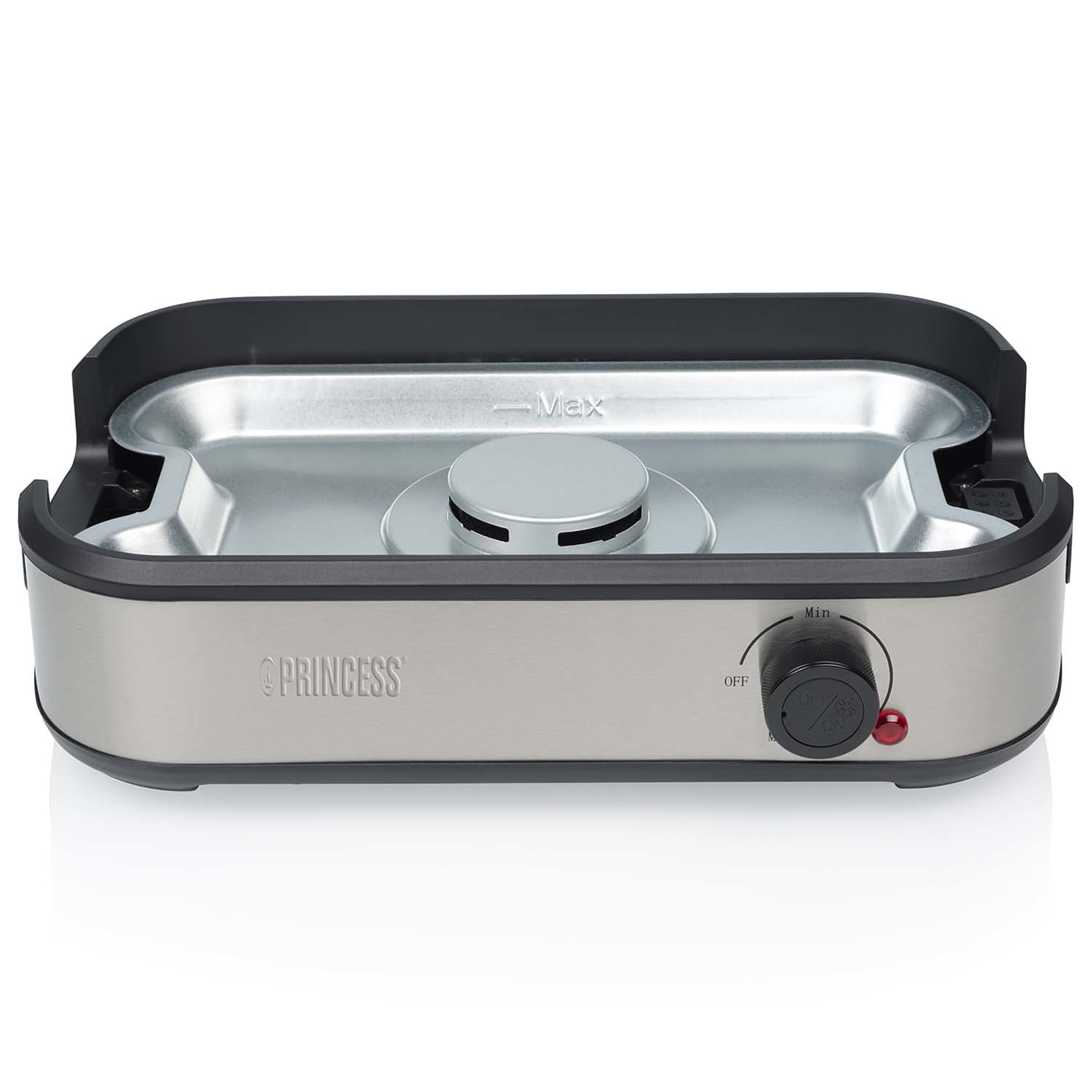 Bordsgrill Rökfri 35x21cm 1800w, från Princess, i färgen silver/svart. Klicka för att öppna bilden i stort format