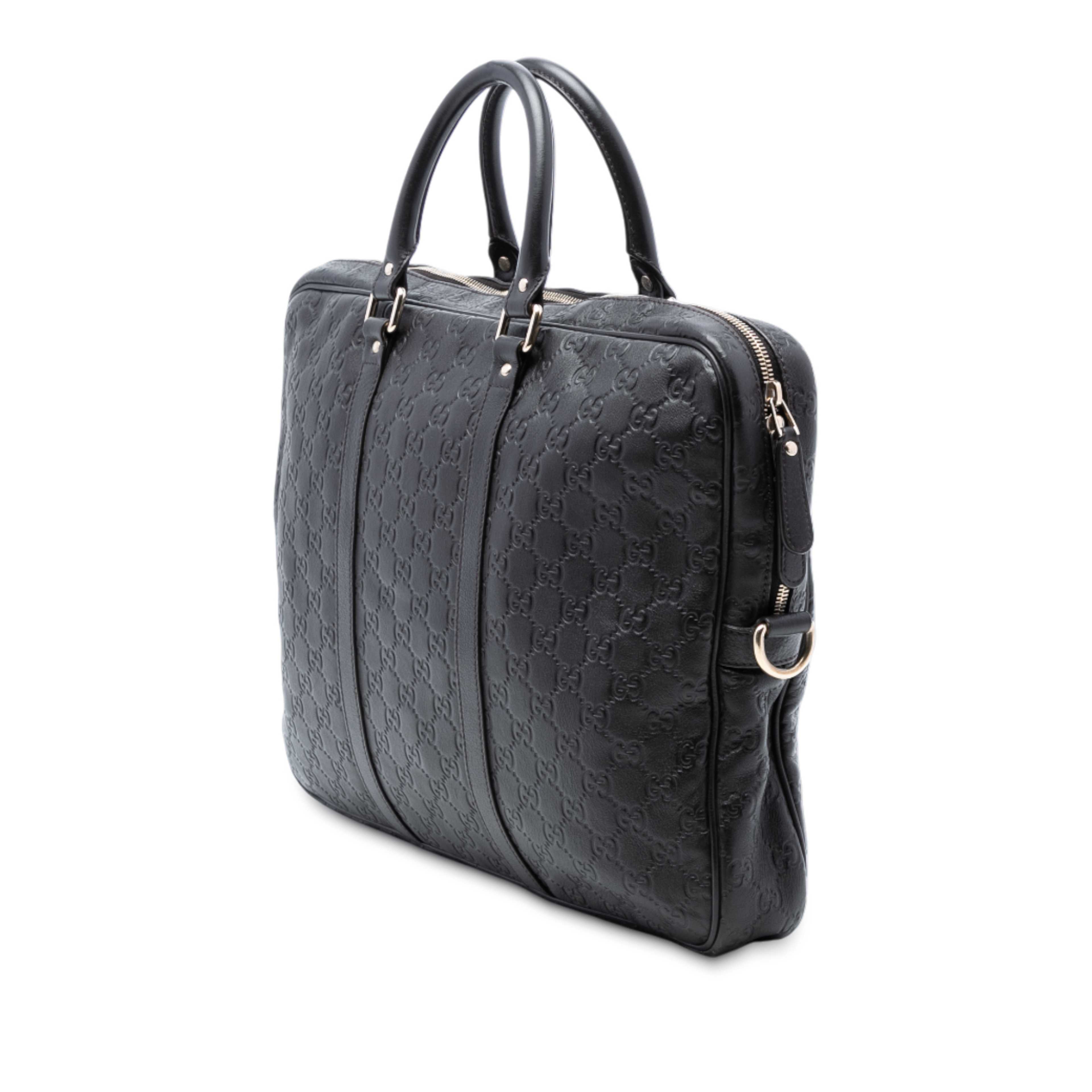 Gucci Guccissima Business Bag, från Luxclusif, i färgen black. Klicka för att öppna bilden i stort format