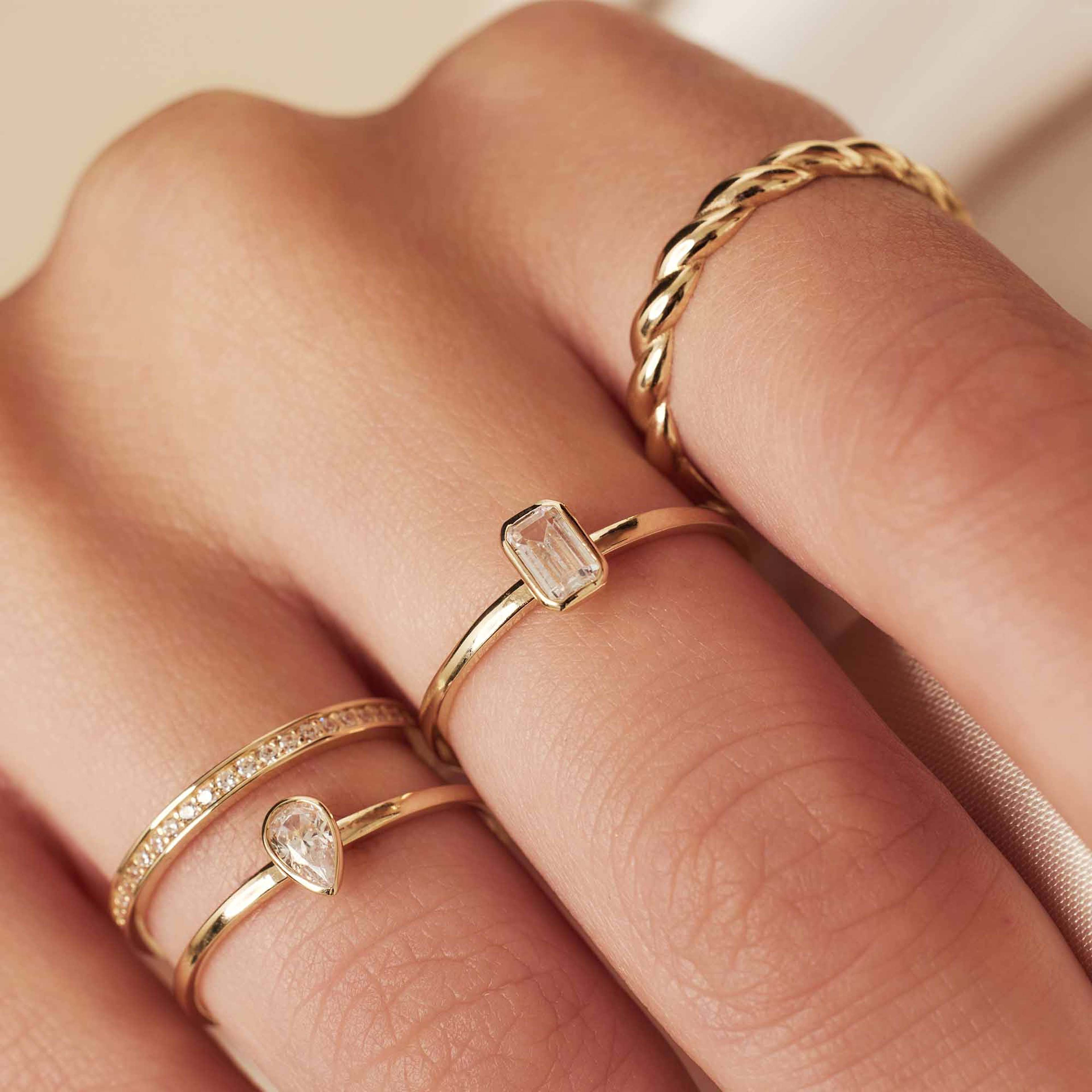 Baguette 14 Karat Guld Ring