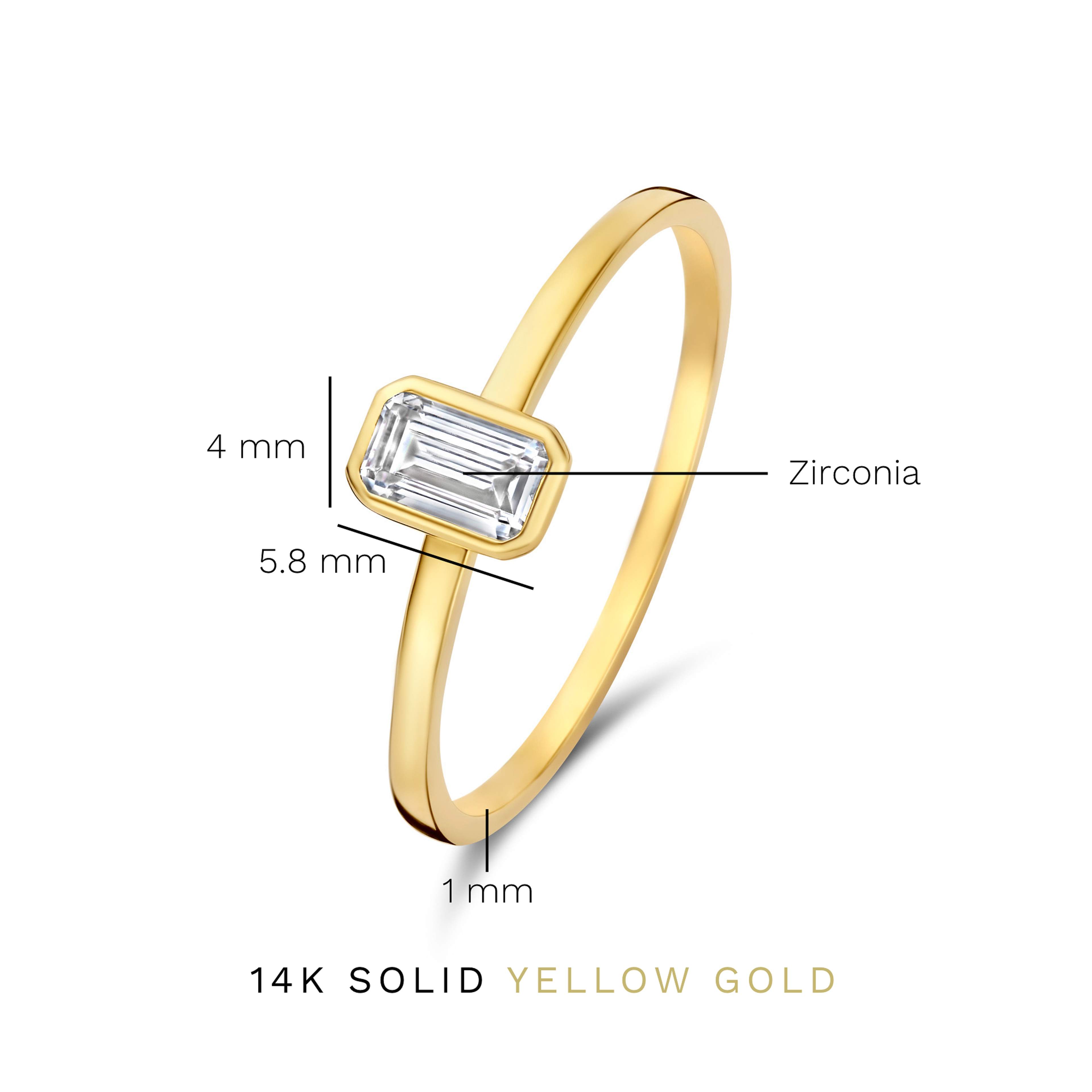 Baguette 14 Karat Guld Ring