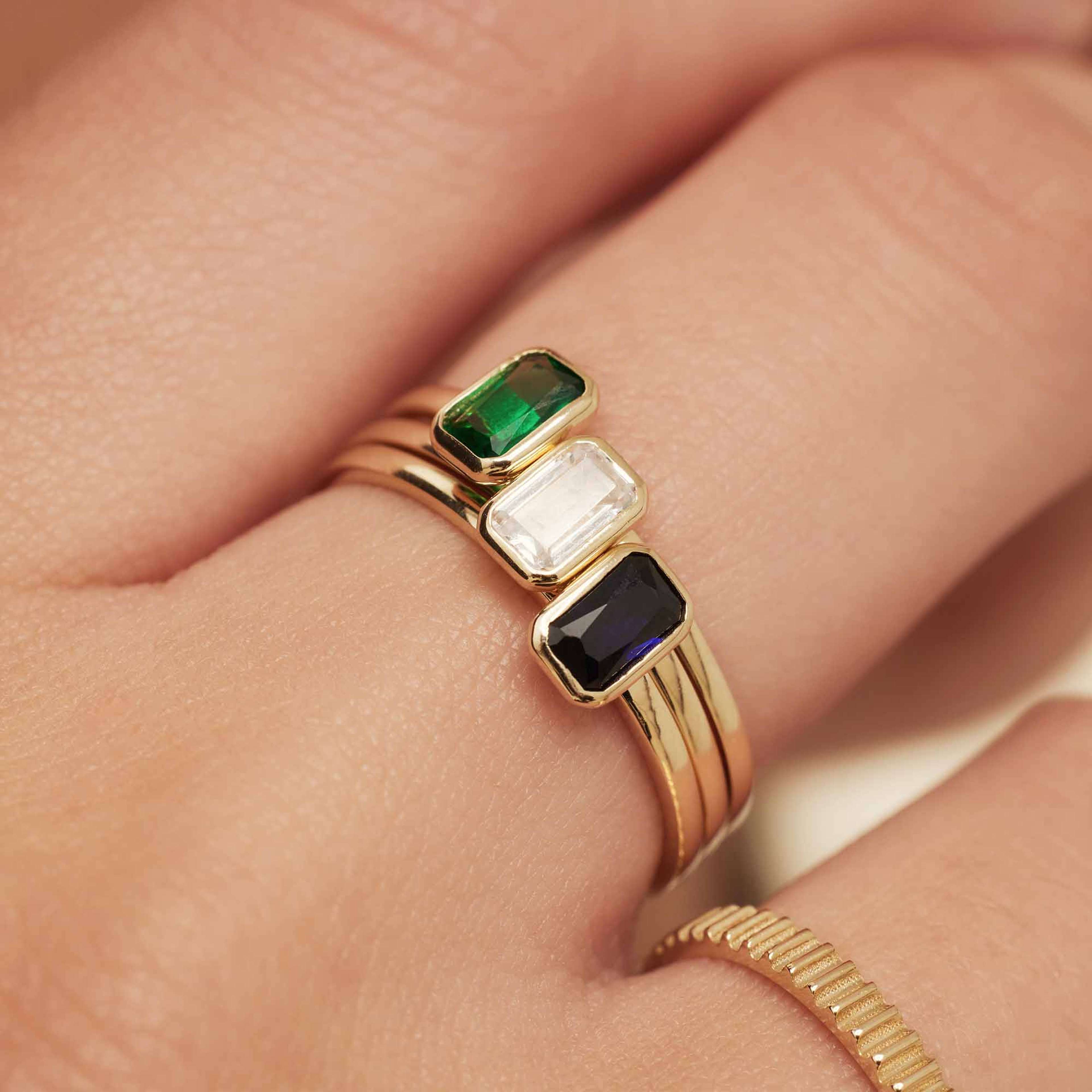 Baguette 14 Karat Guld Ring