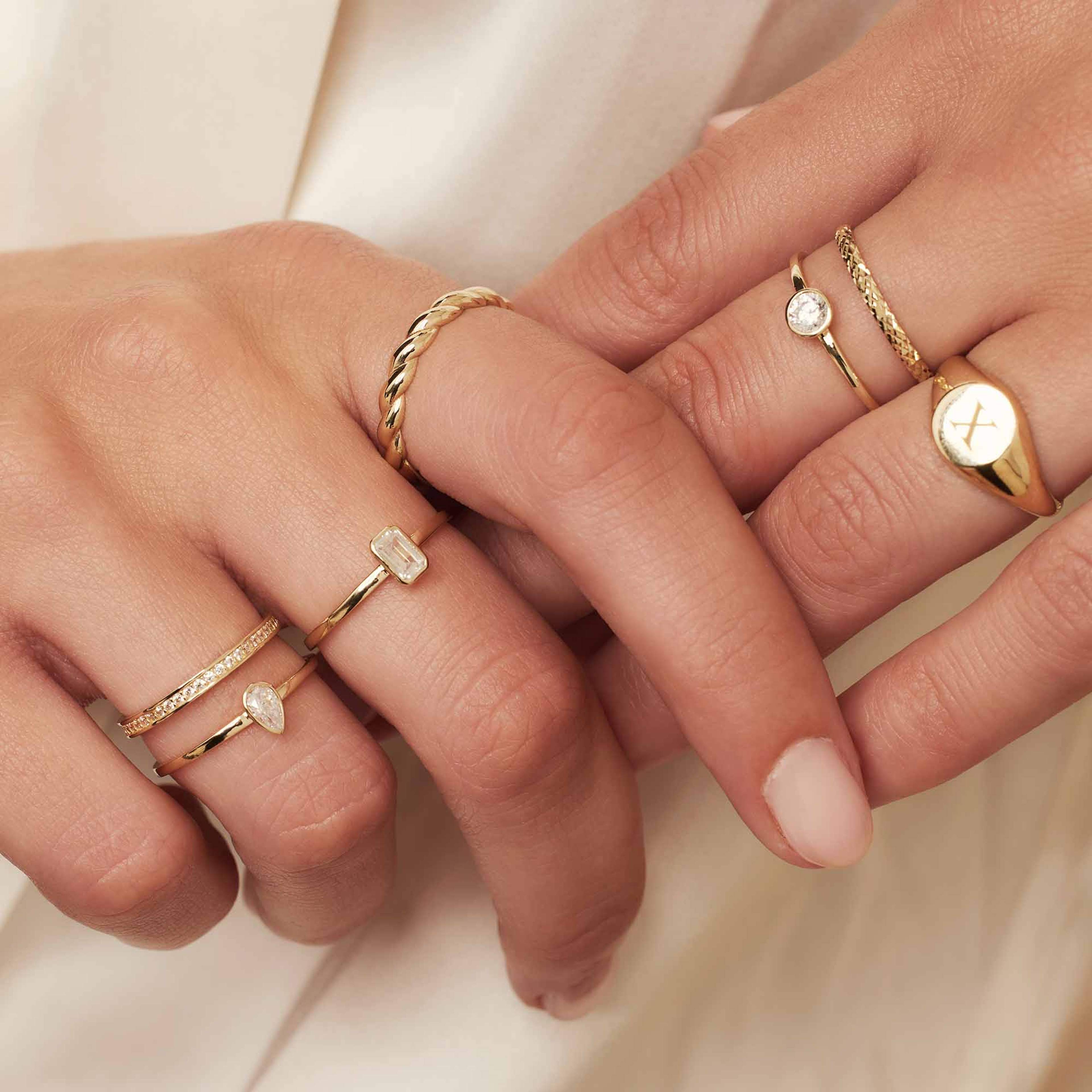 Baguette 14 Karat Guld Ring