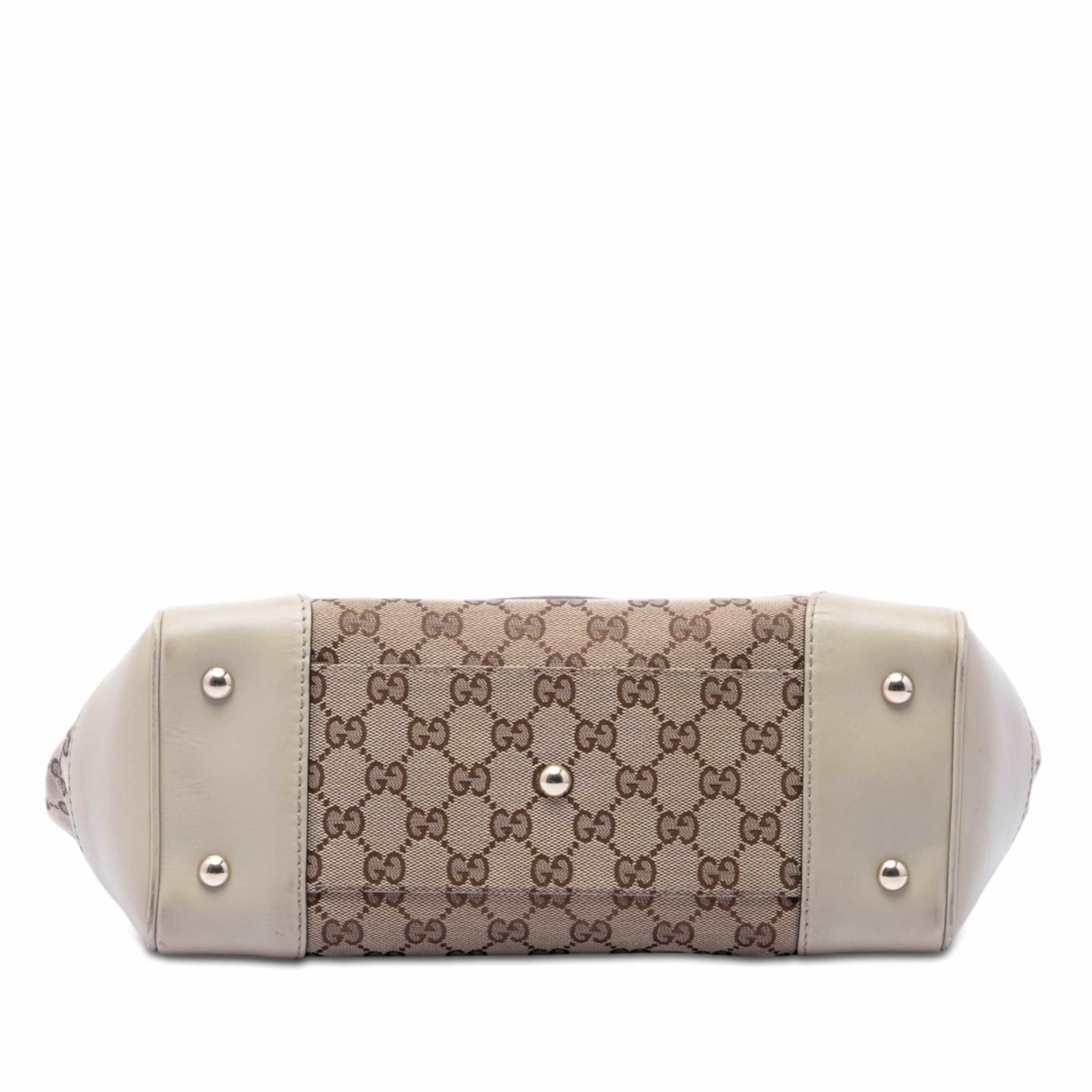Gucci Gg Canvas Web Mayfair Tote, från Luxclusif, i färgen beige. Klicka för att öppna bilden i stort format