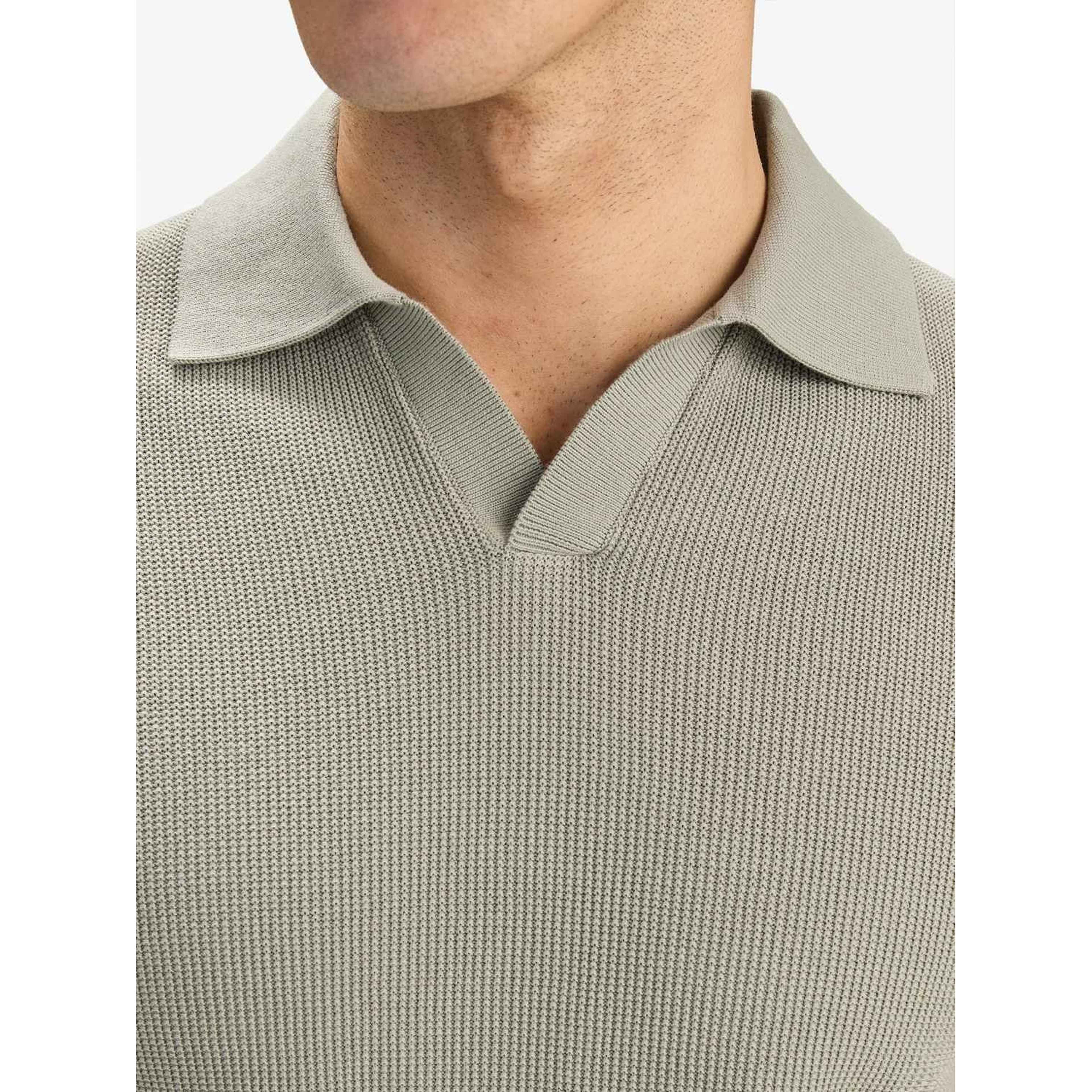 Cotton Texture Knitted Ss Polo Sweater (pascal)
