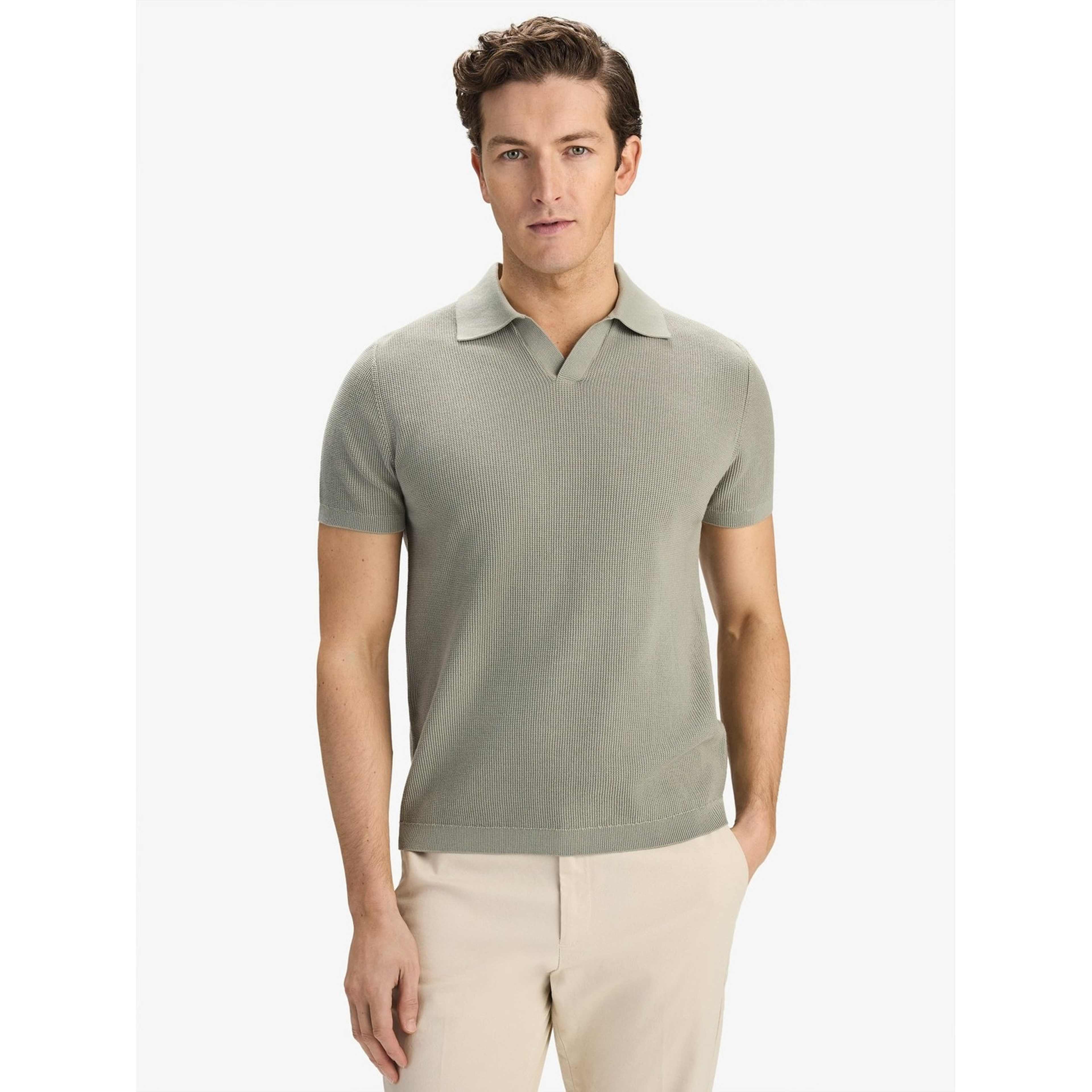 Cotton Texture Knitted Ss Polo Sweater (pascal)