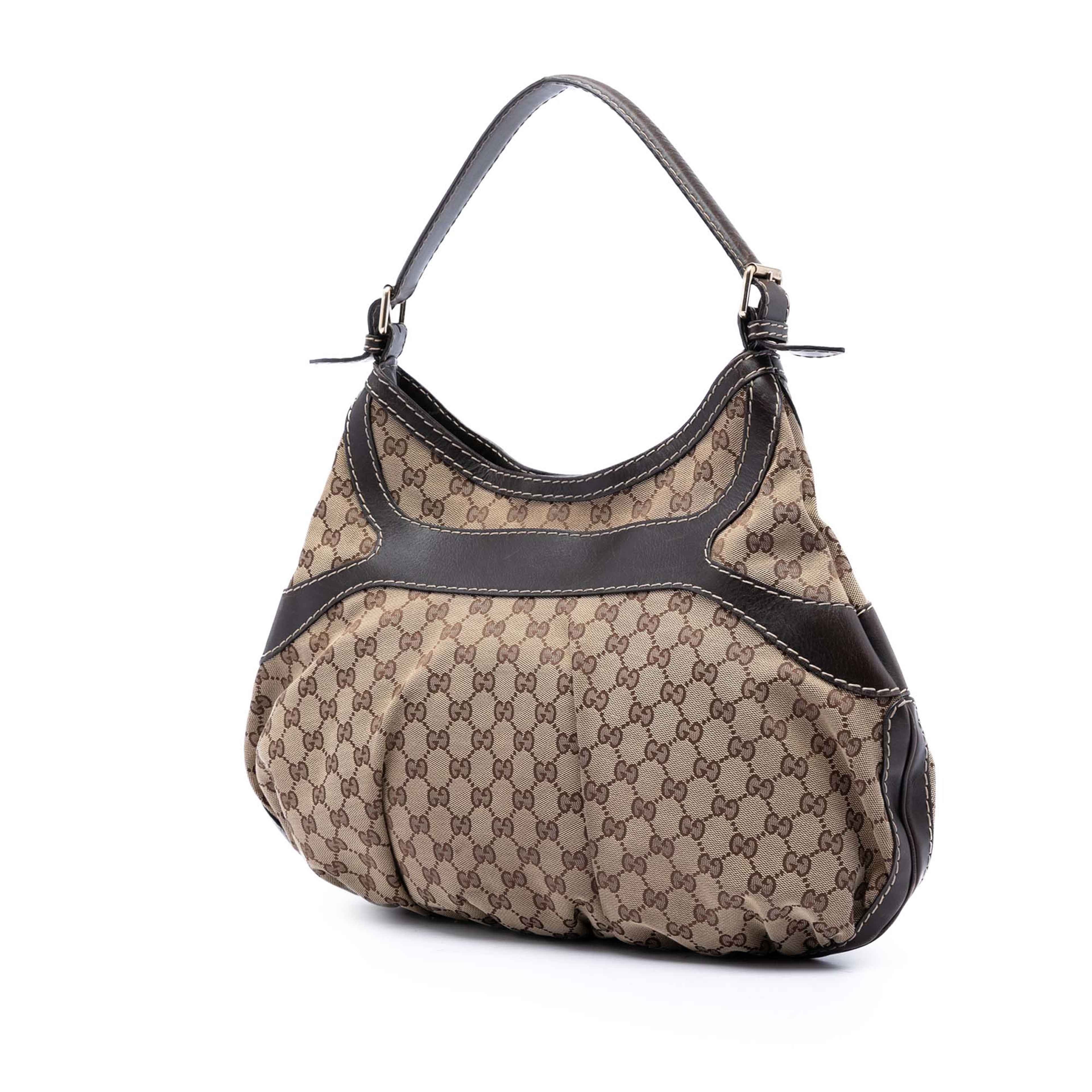 Gucci Large Gg Canvas Dialux Queen Hobo, från Luxclusif, i färgen beige. Klicka för att öppna bilden i stort format