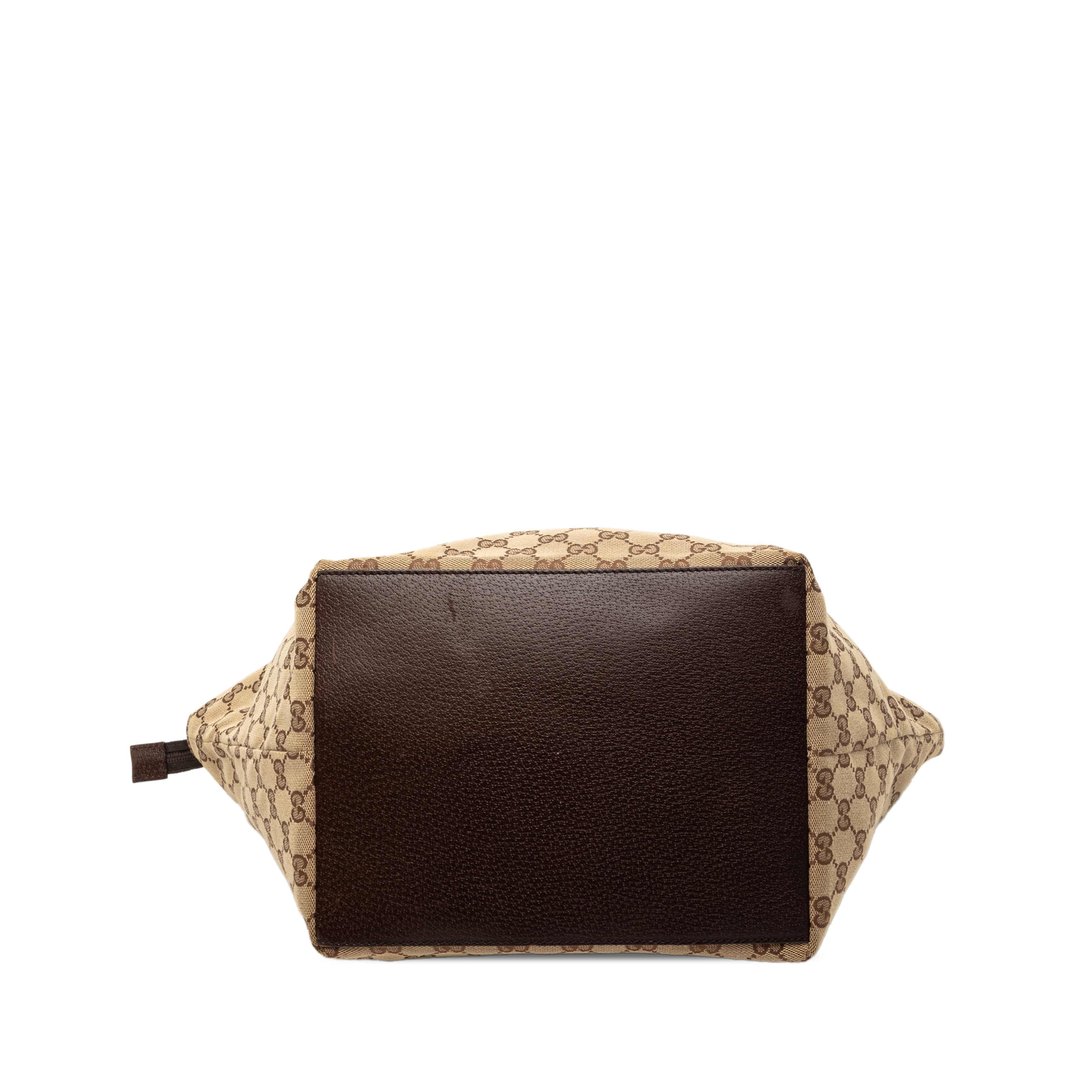 Gucci Gg Canvas Web Tote, från Luxclusif, i färgen beige. Klicka för att öppna bilden i stort format