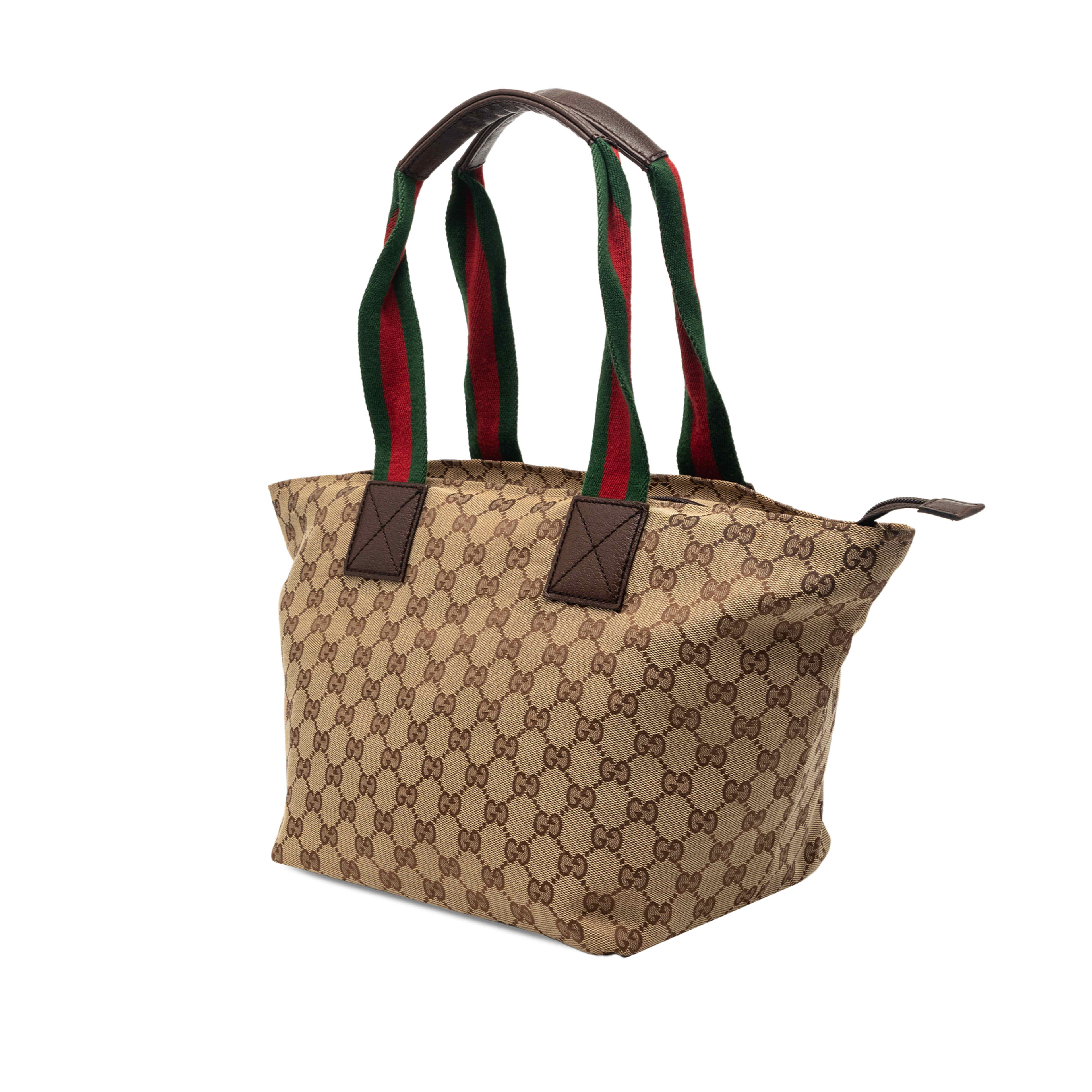 Gucci Gg Canvas Web Tote, från Luxclusif, i färgen beige. Klicka för att öppna bilden i stort format