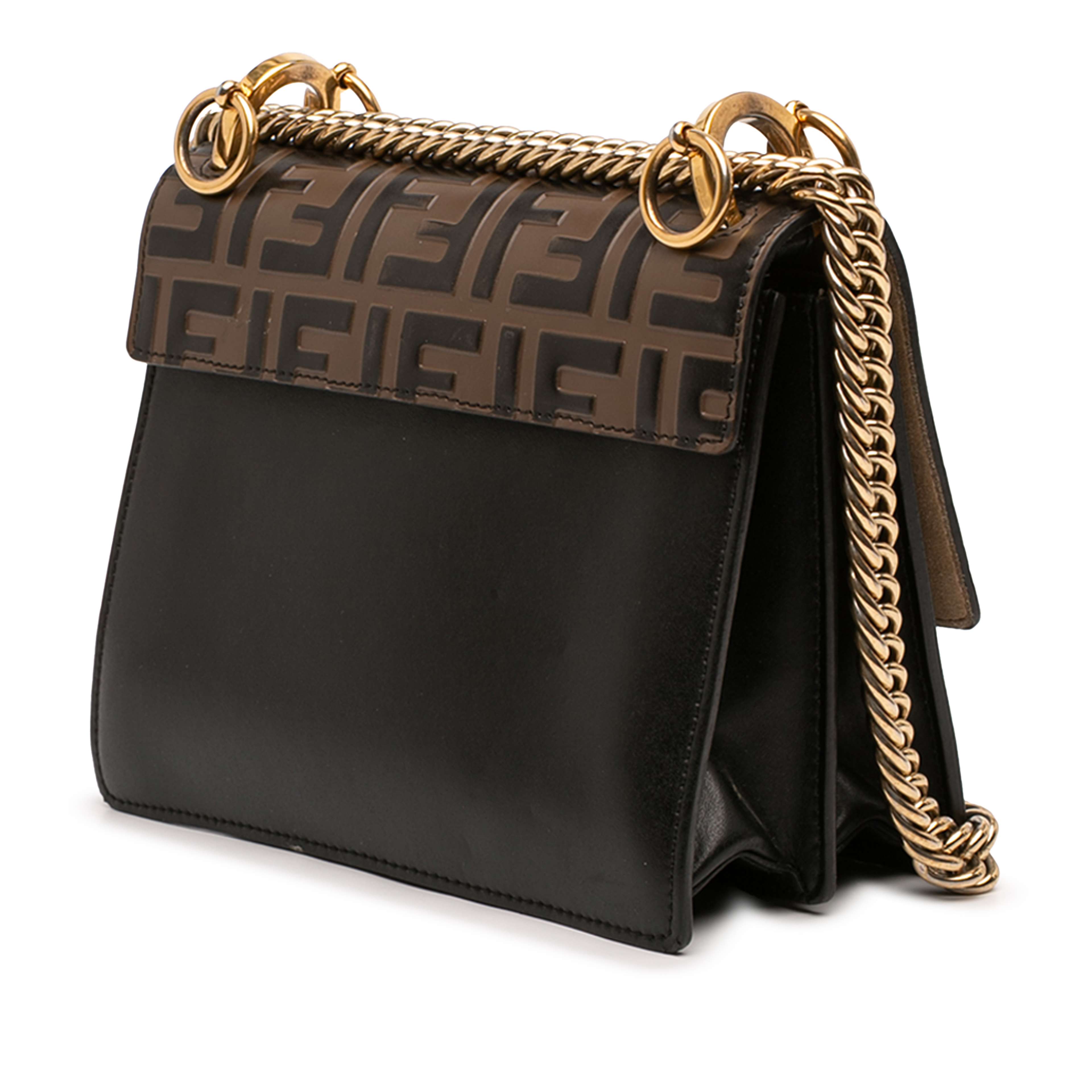 Fendi Small Zucca Embossed Leather Kan I Crossbody, från Luxclusif, i färgen brown. Klicka för att öppna bilden i stort format