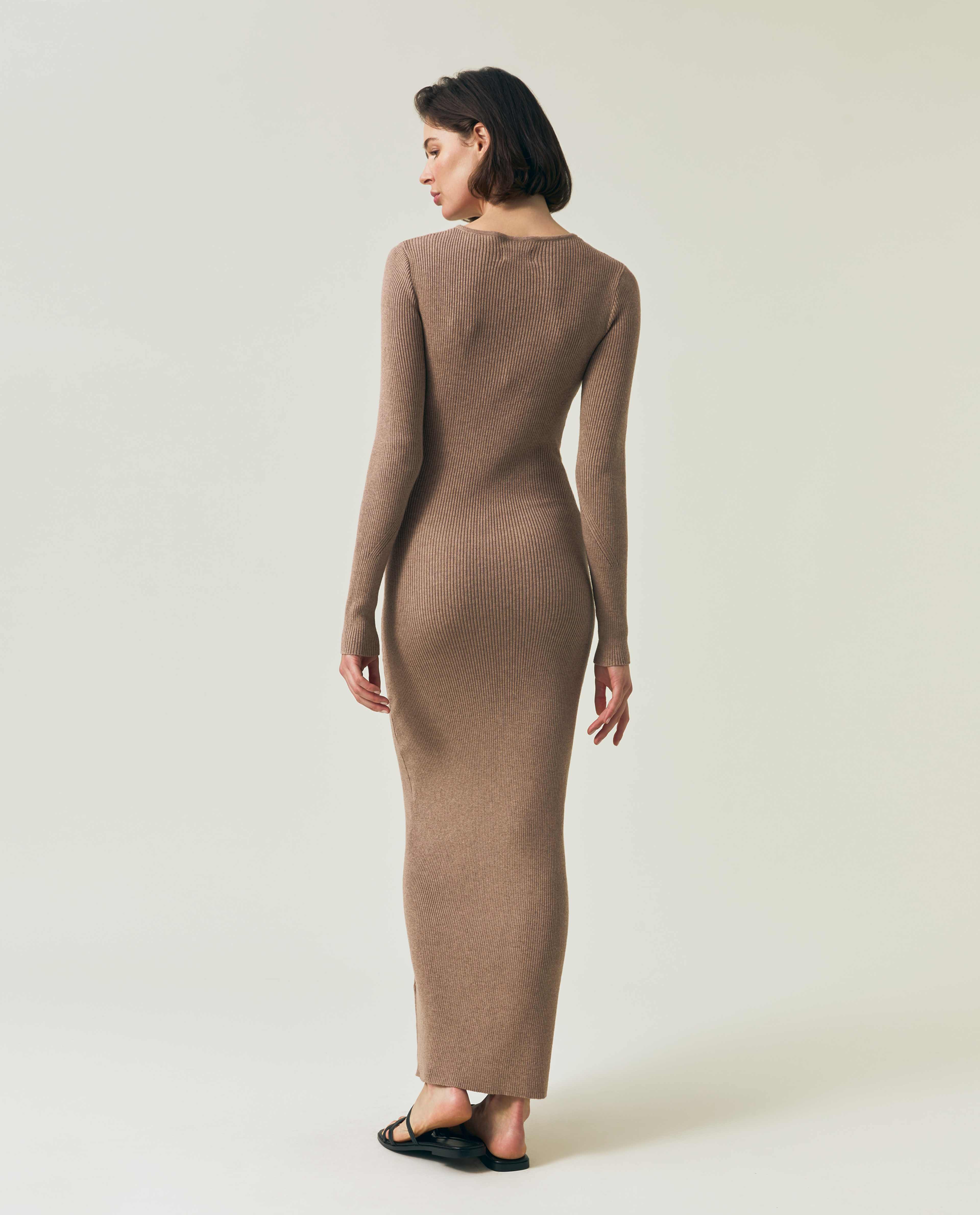 Rib Knitted Lyocell Blend Maxi Dress
