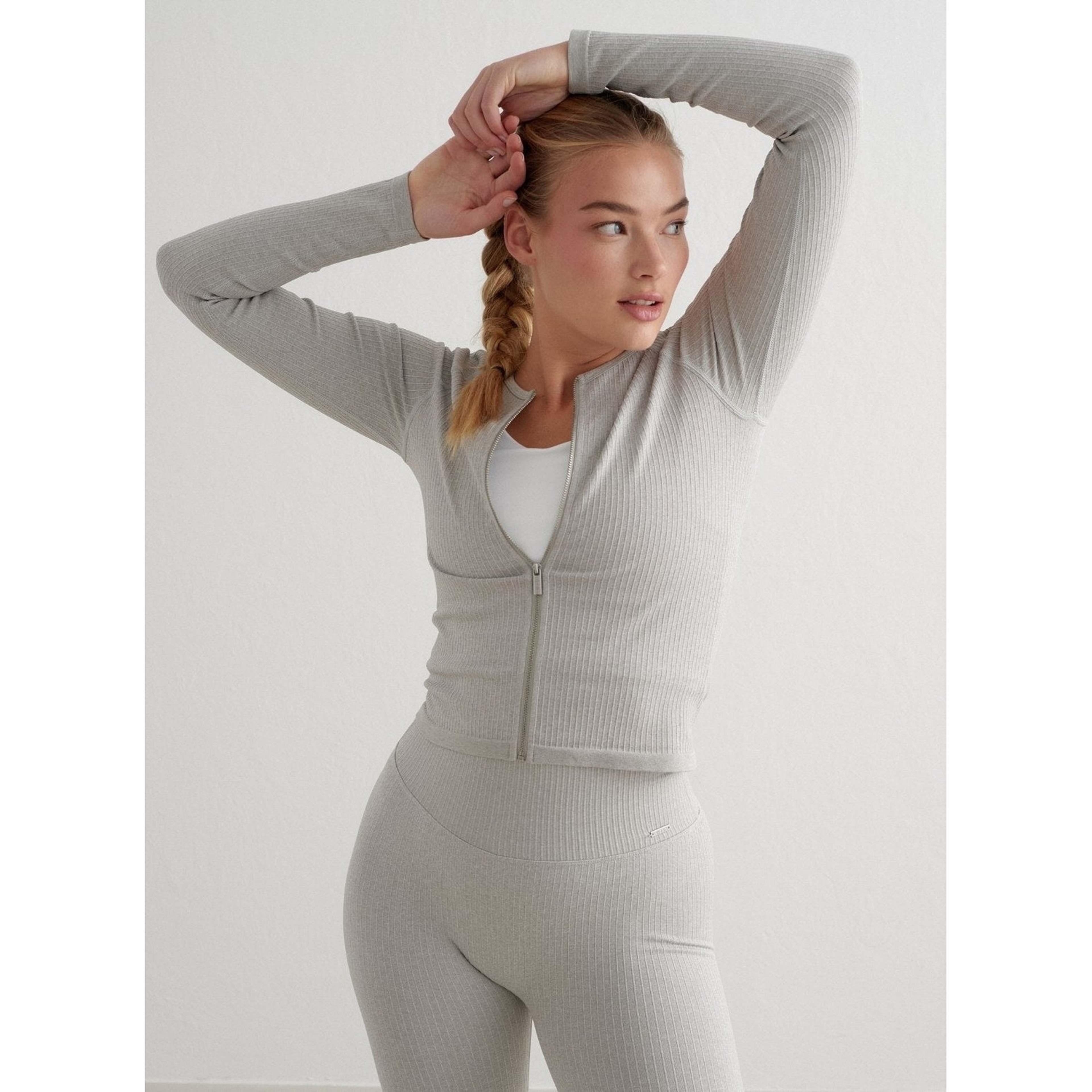 Ribbed Seamless Zip Jacket