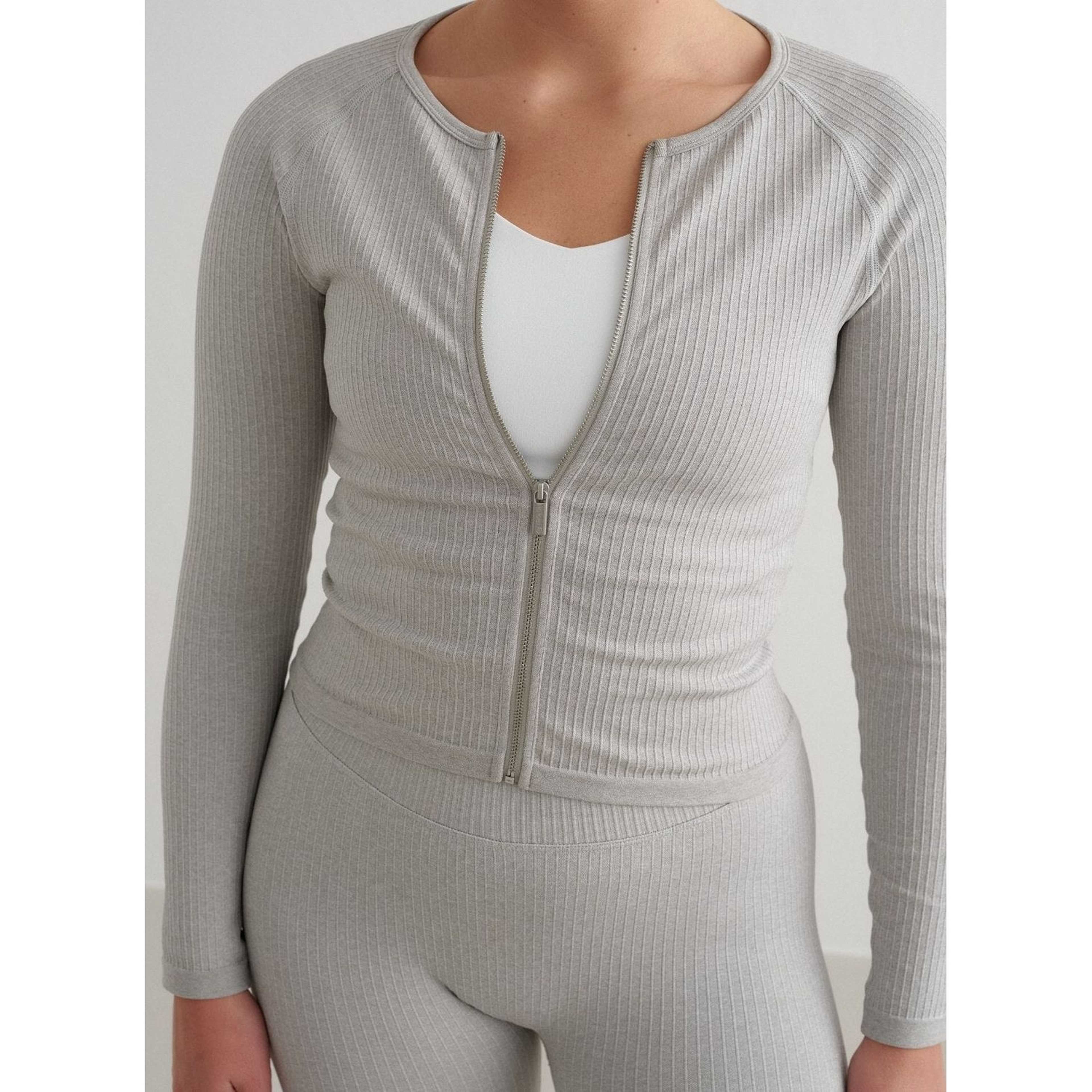Ribbed Seamless Zip Jacket