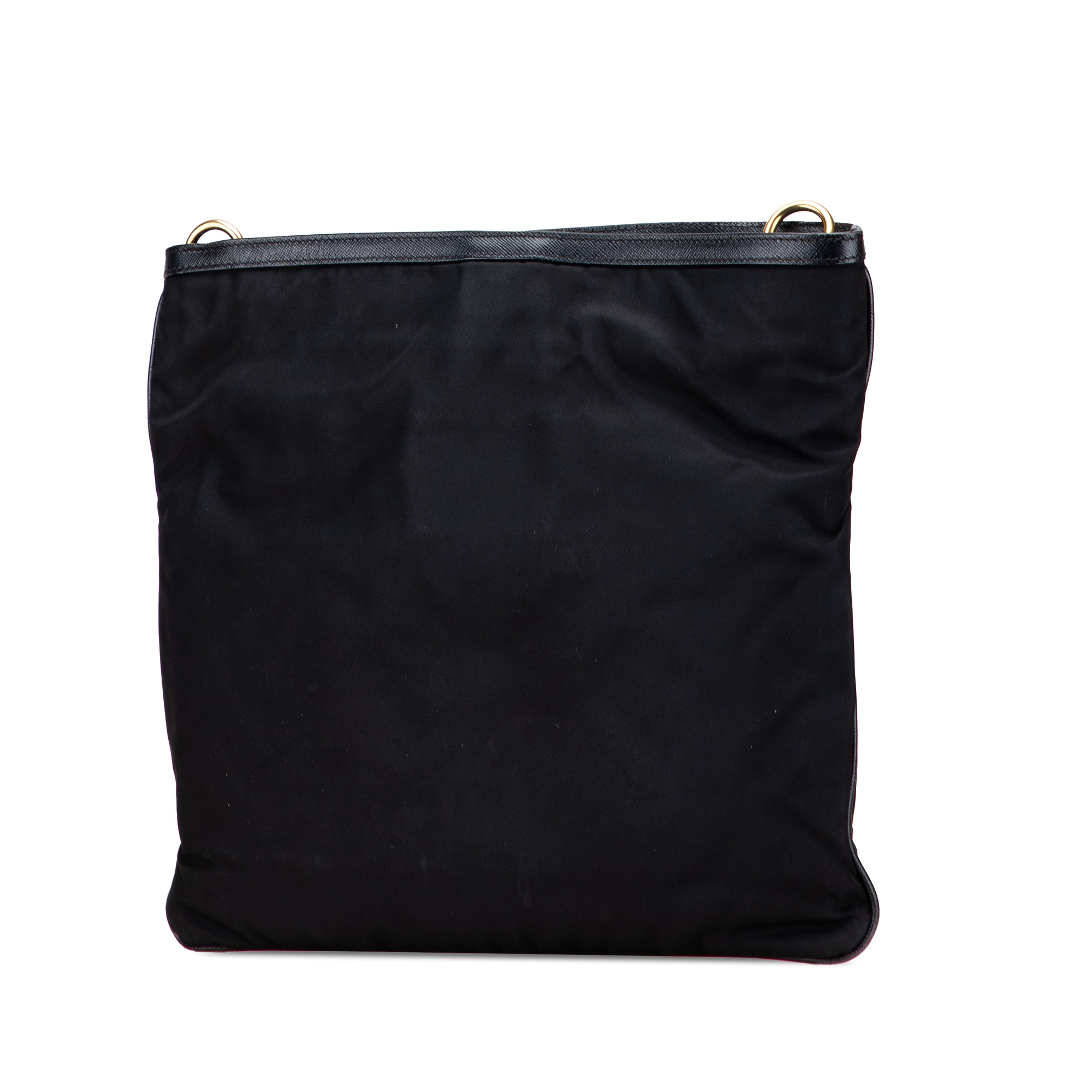 Prada Saffiano Trimmed Tessuto Snap Crossbody, från Luxclusif, i färgen black. Klicka för att öppna bilden i stort format