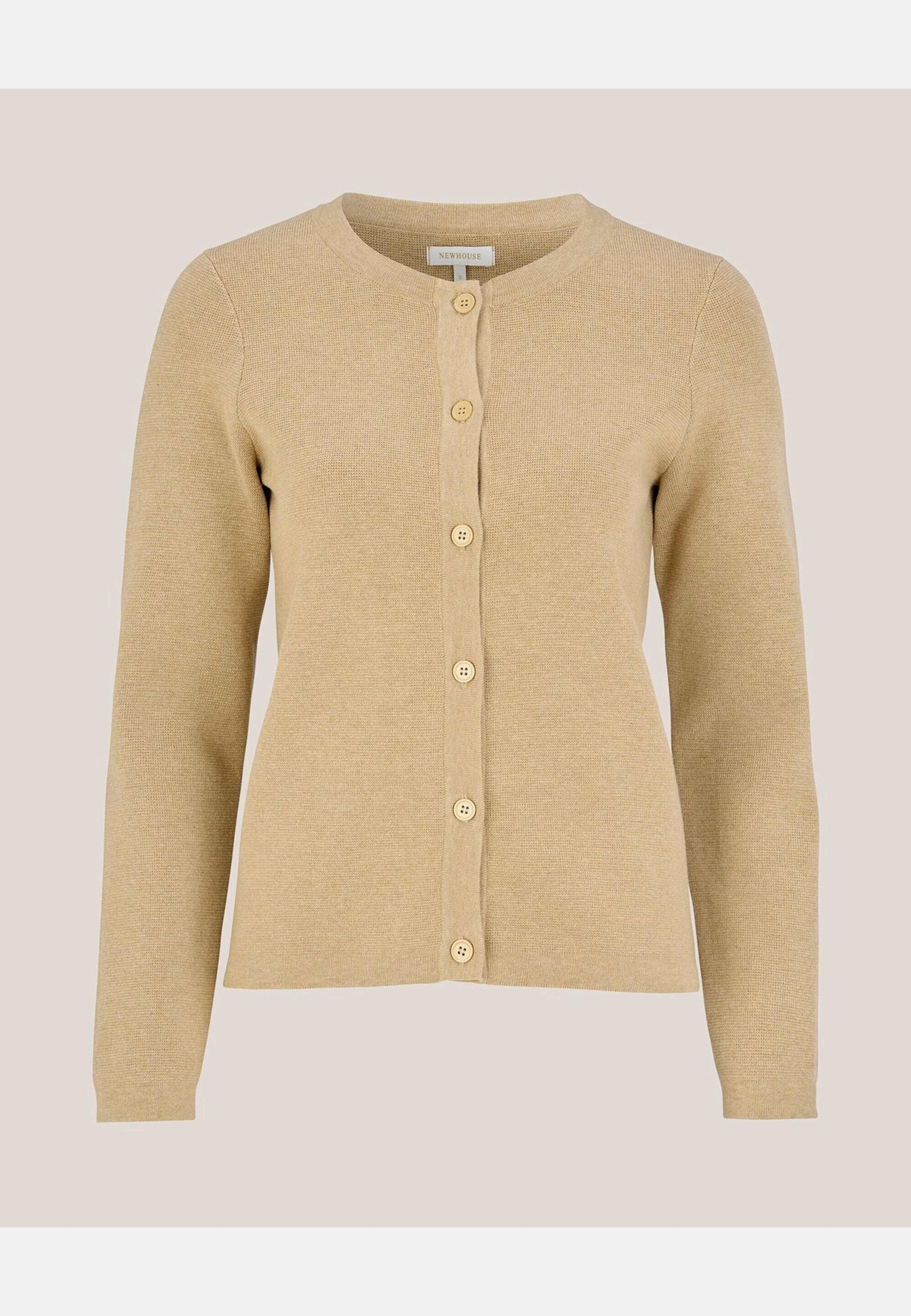 Cardigan Arly, från Newhouse, i färgen beige. Klicka för att öppna bilden i stort format