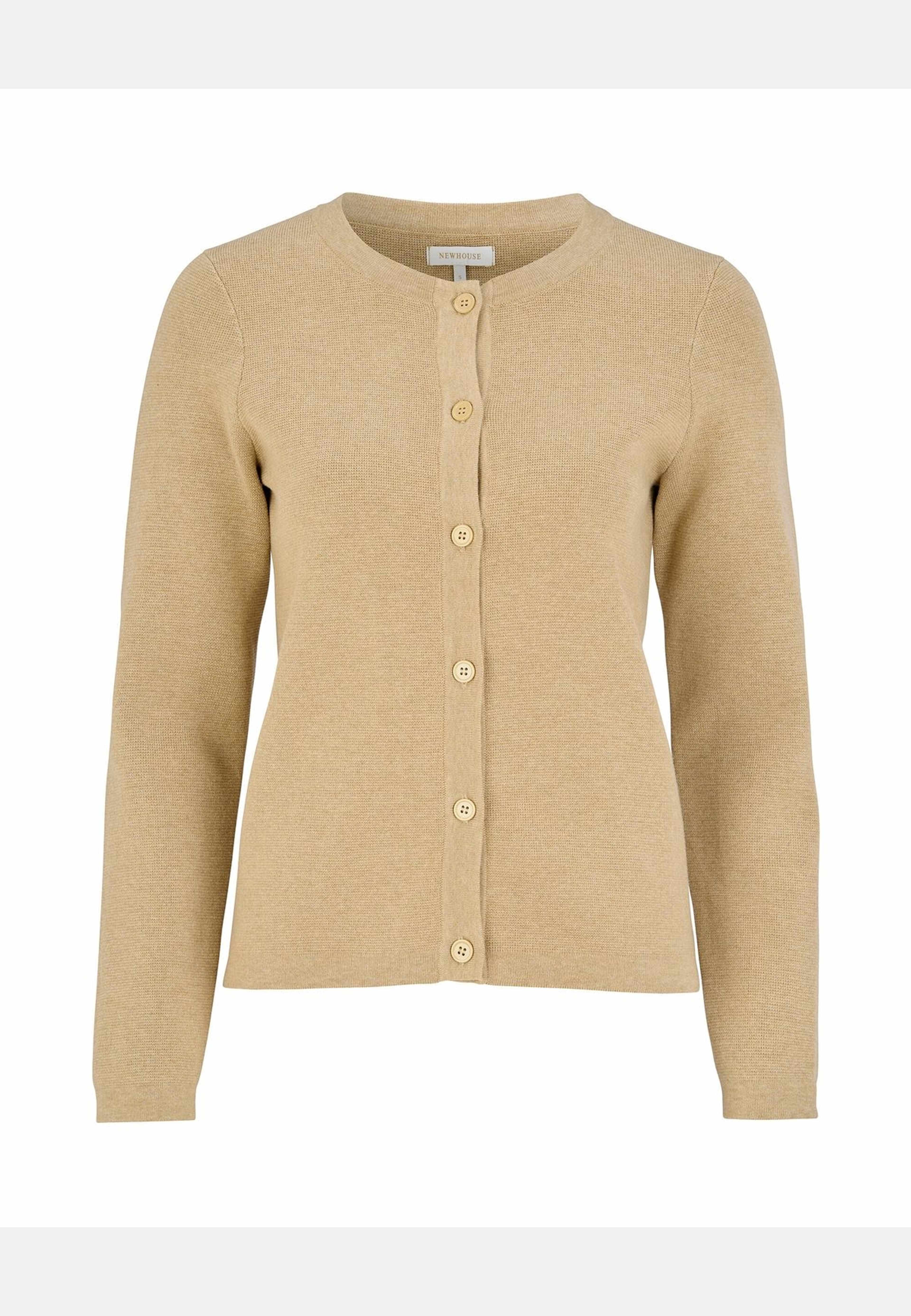 Cardigan Arly, från Newhouse, i färgen beige. Klicka för att öppna bilden i stort format
