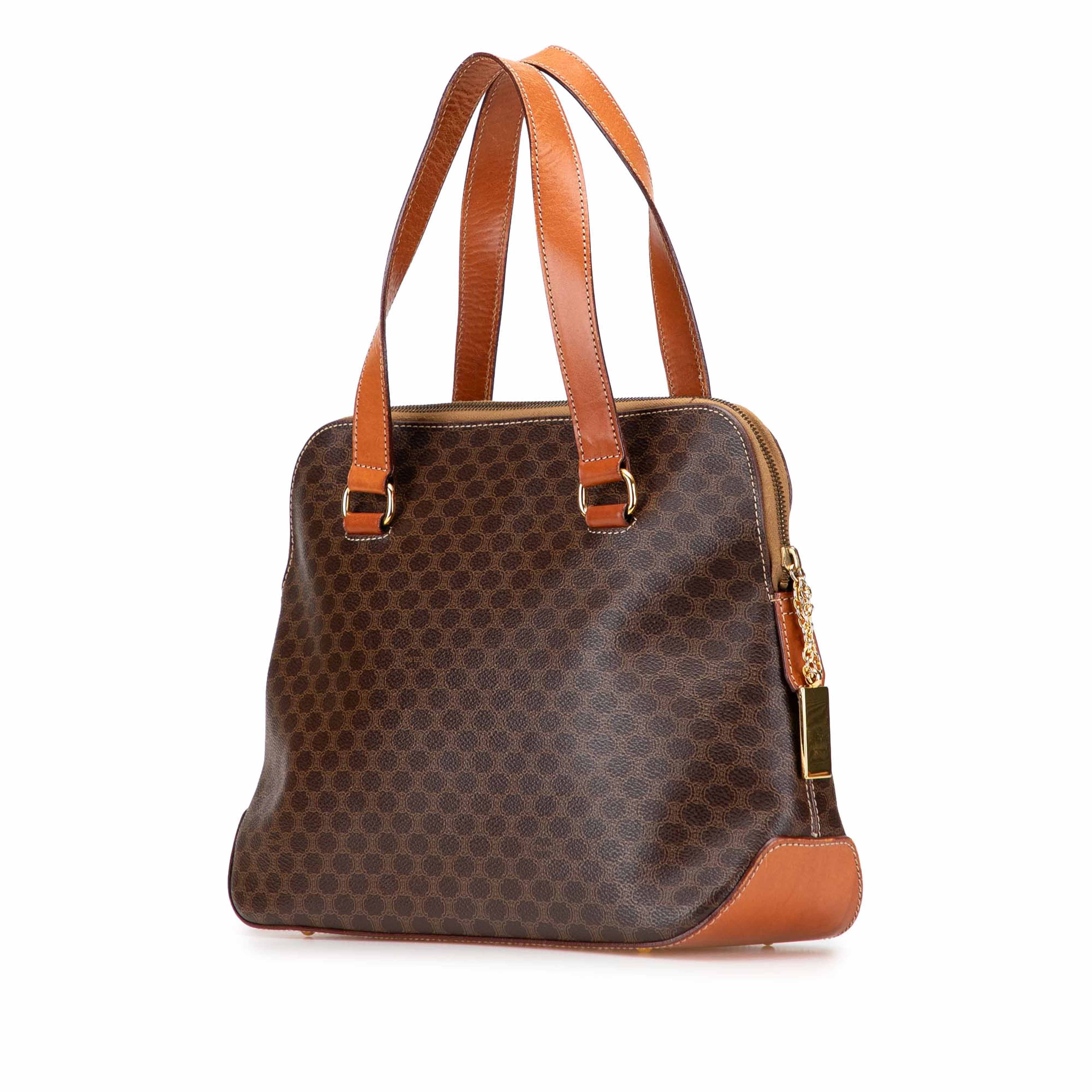 Celine Macadam Coated Canvas Satchel, från Luxclusif, i färgen brown. Klicka för att öppna bilden i stort format