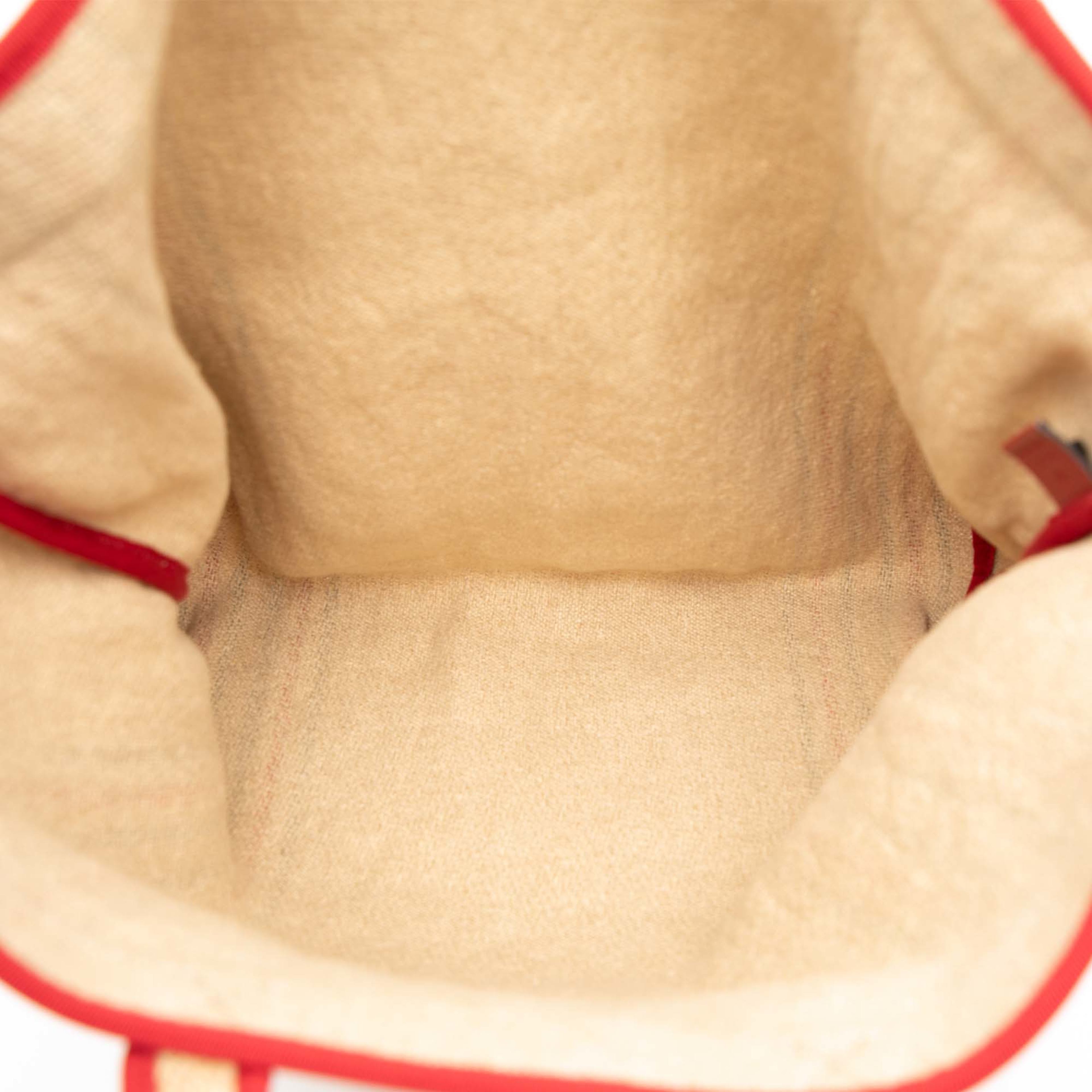 Gucci Jute Arles Printed Tote, från Luxclusif, i färgen beige. Klicka för att öppna bilden i stort format