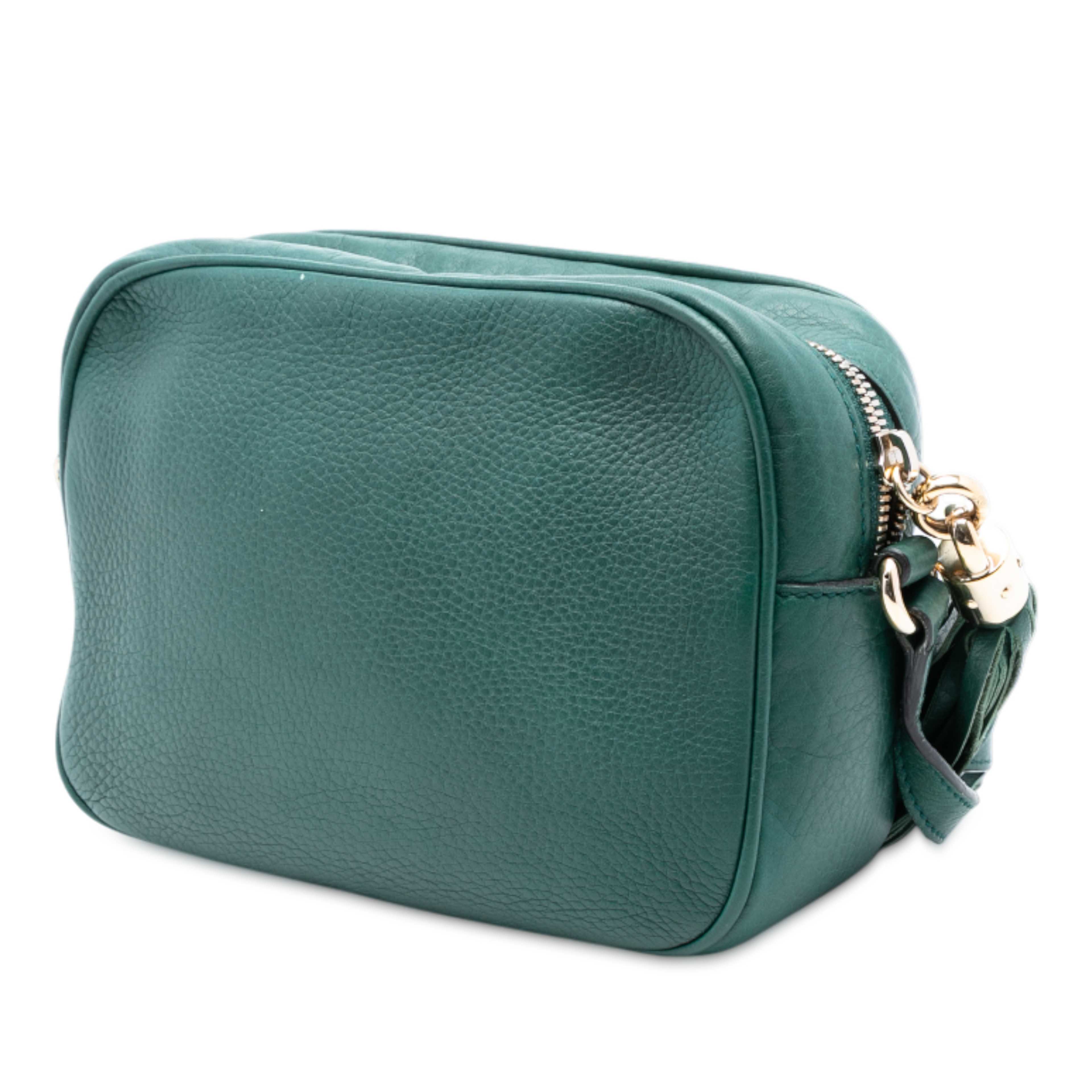 Gucci Leather Soho Disco Crossbody, från Luxclusif, i färgen green. Klicka för att öppna bilden i stort format
