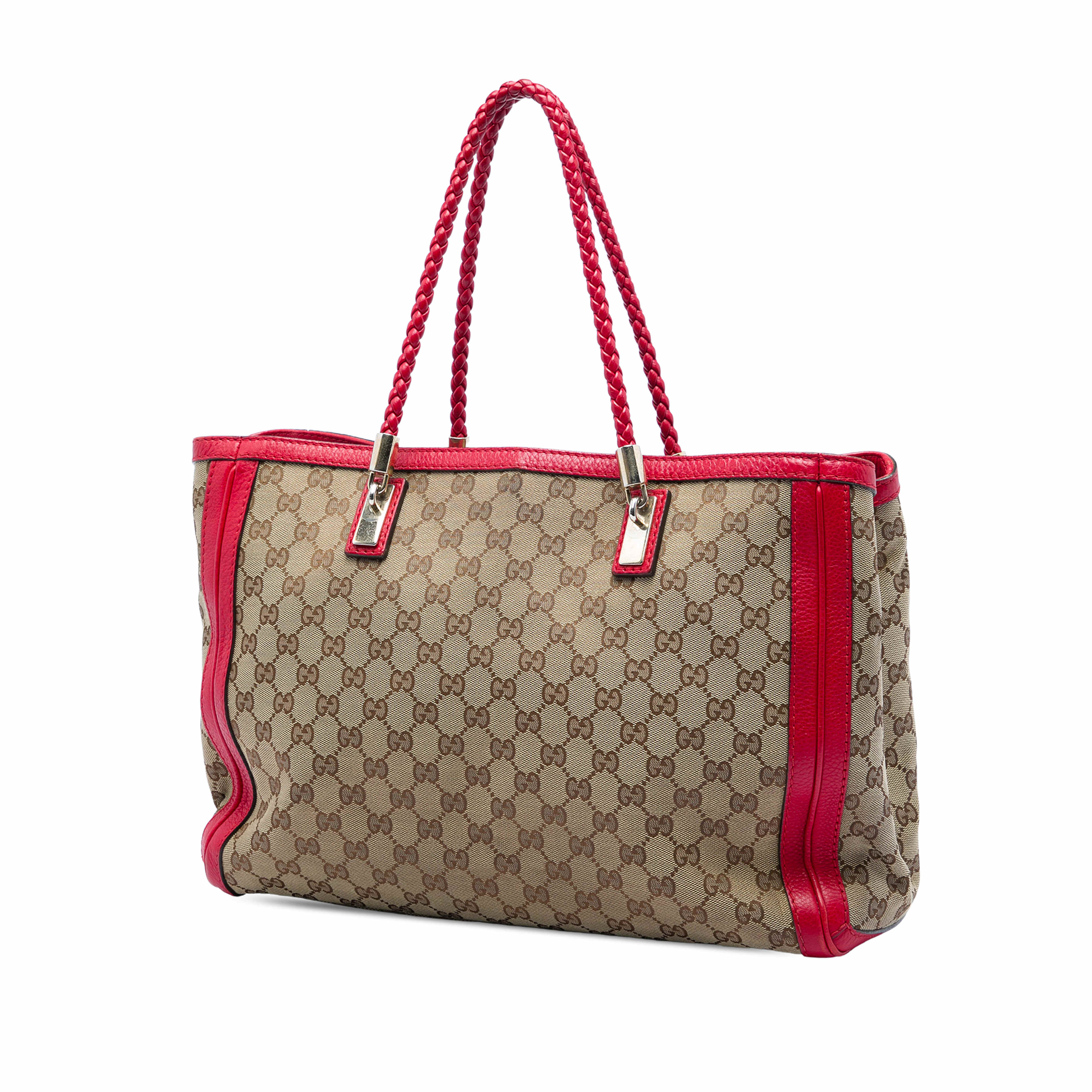 Gucci Gg Canvas Bella Tote, från Luxclusif, i färgen röd. Klicka för att öppna bilden i stort format