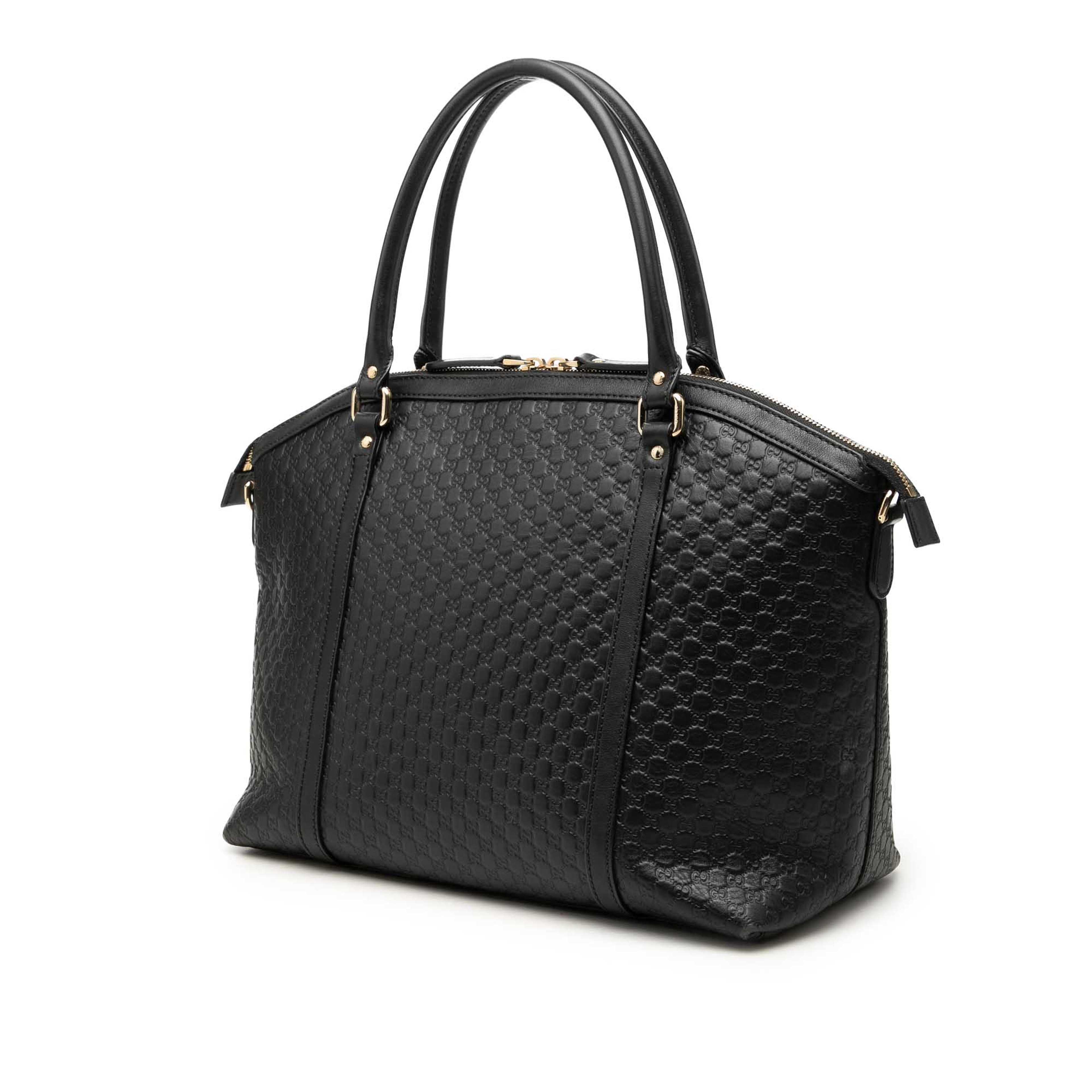 Gucci Large Microguccissima Dome Satchel, från Luxclusif, i färgen svart. Klicka för att öppna bilden i stort format