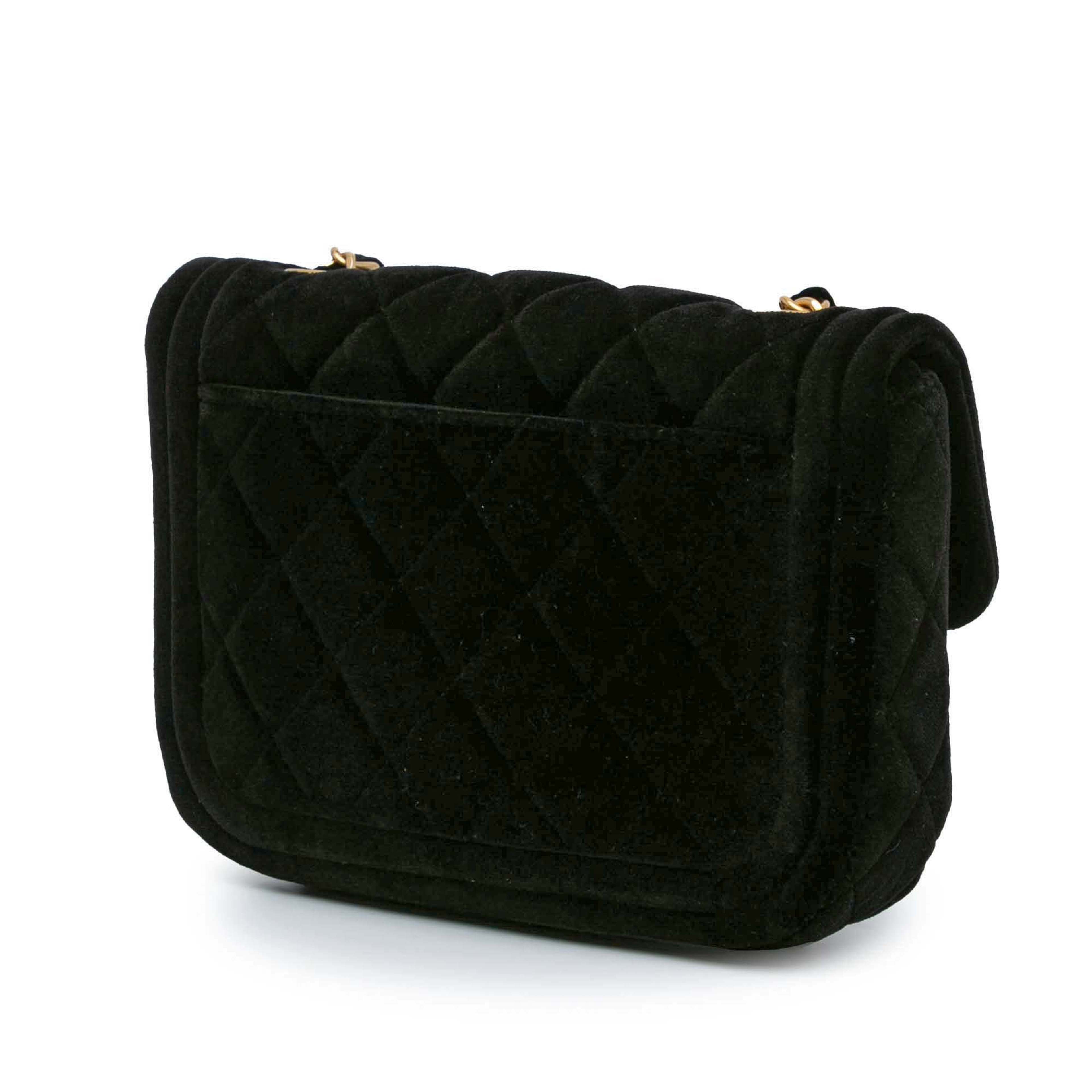 Chanel Mini Quilted Velvet Double Frame Flap